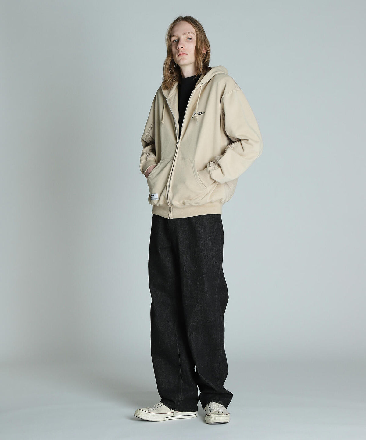 LADY WITH DRAGON QUILTED COMBI. ZIP HOOD/レディ ウィズ ドラゴン キルティング コンビ パーカー