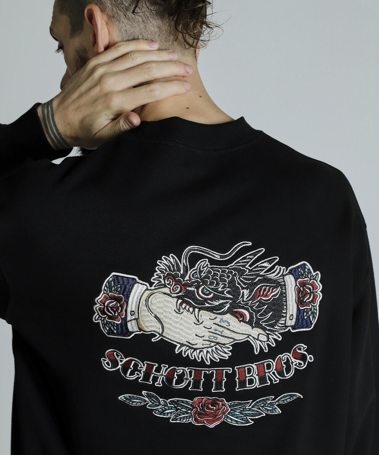 CREW SWEAT SHAKE HAND DRAGON/クルースウェット シェイクハンドドラゴン