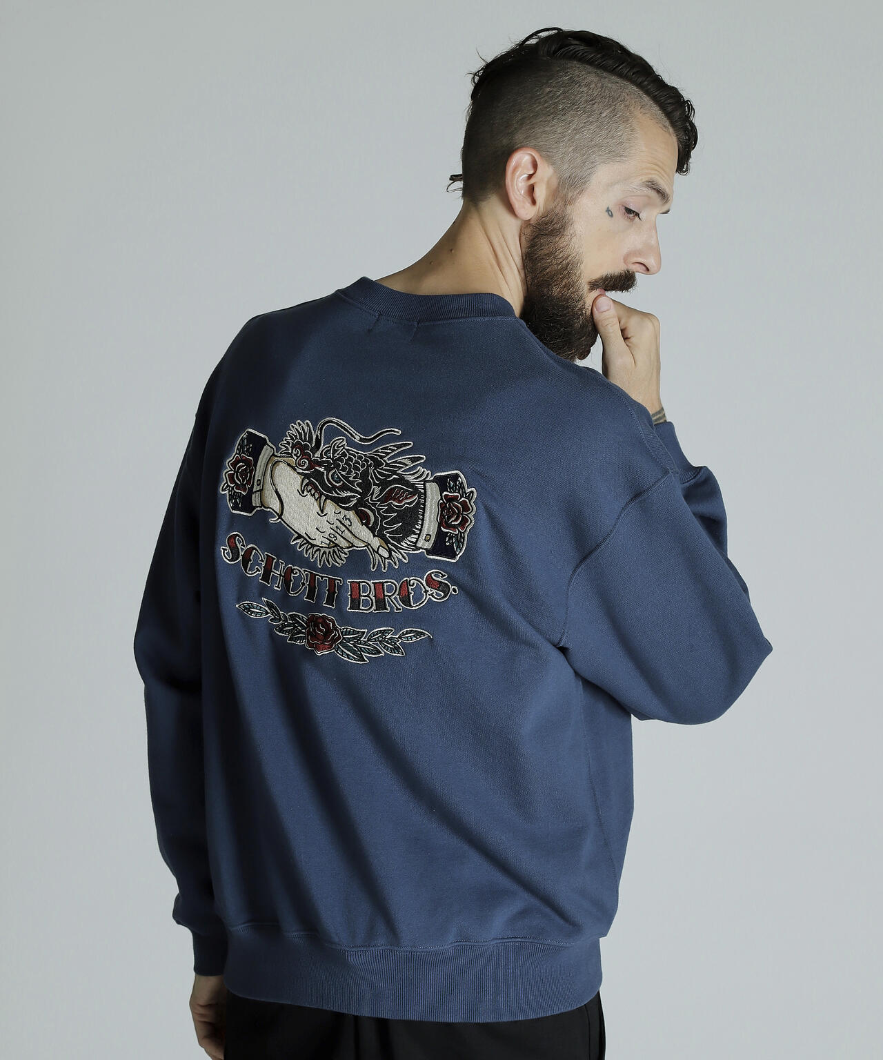 CREW SWEAT SHAKE HAND DRAGON/クルースウェット シェイクハンドドラゴン