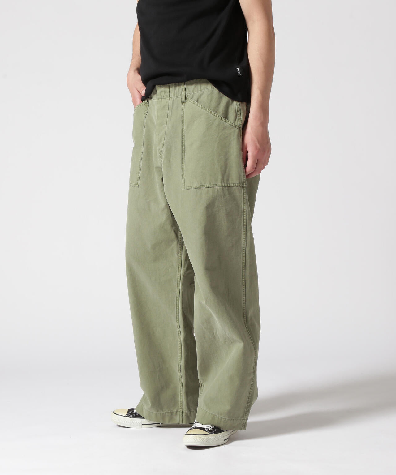 BACK SATIN BAKER TROUSERS/バックサテン ベイカーパンツ