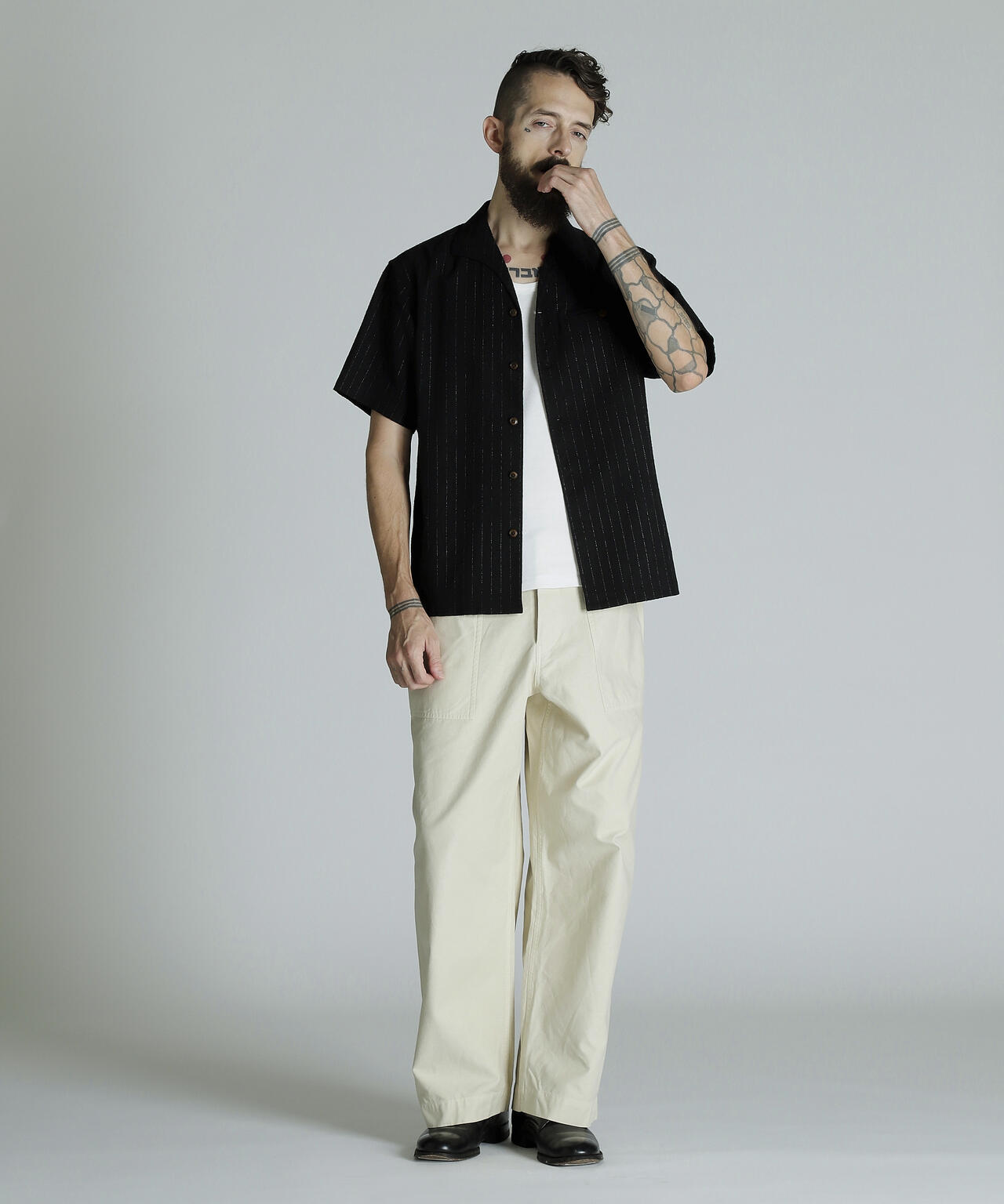 HV SHIRT 'DOT AND STRIPE'/HVシャツドット アンド ストライプ