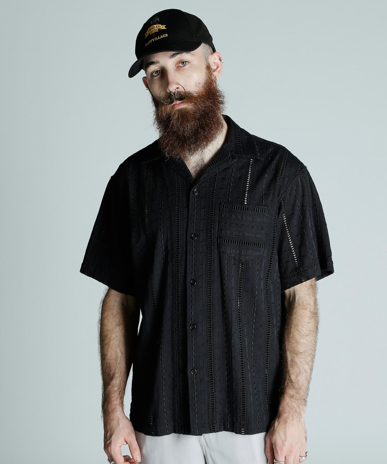 CR SHIRT EMBROIDERY/コットン レーヨン 刺繍シャツ