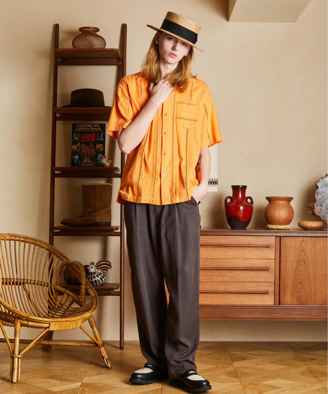 CR SHIRT EMBROIDERY/コットン レーヨン 刺繍シャツ