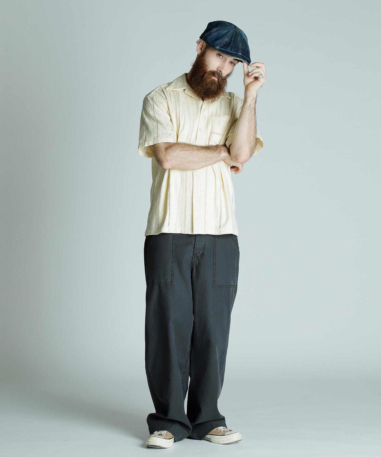 CR SHIRT EMBROIDERY/コットン レーヨン 刺繍シャツ