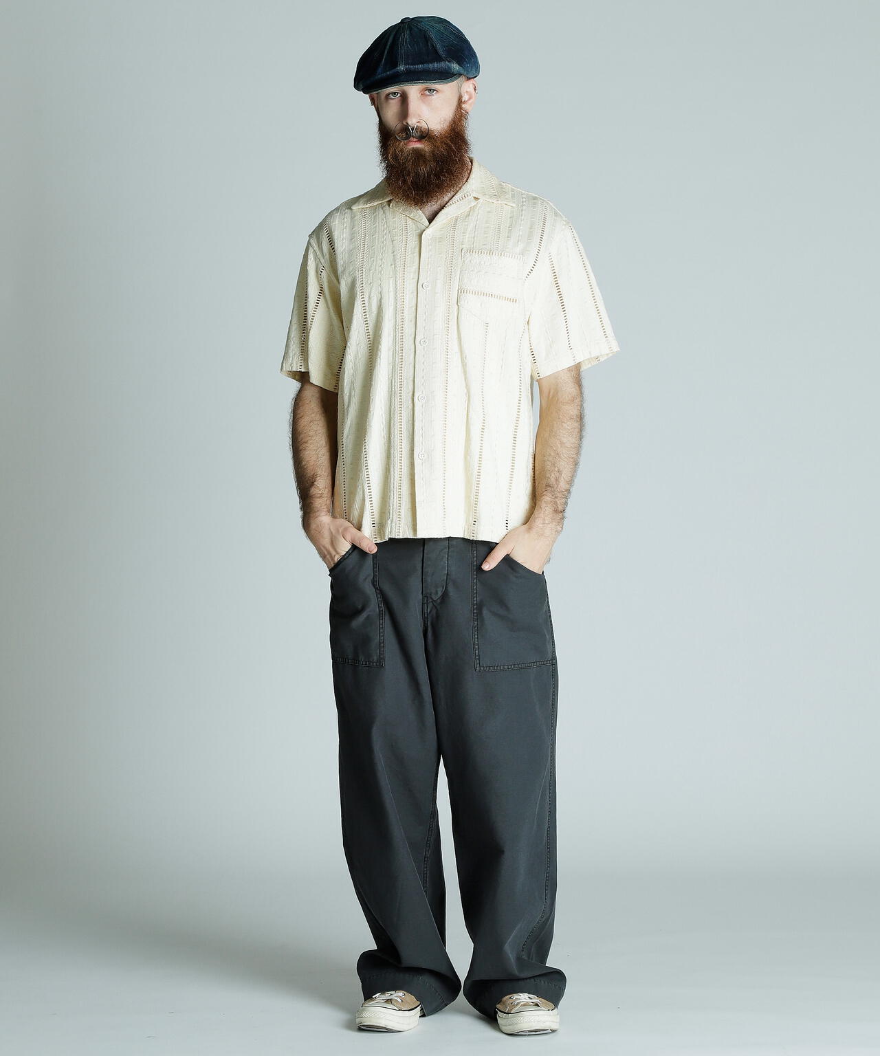 CR SHIRT EMBROIDERY/コットン レーヨン 刺繍シャツ