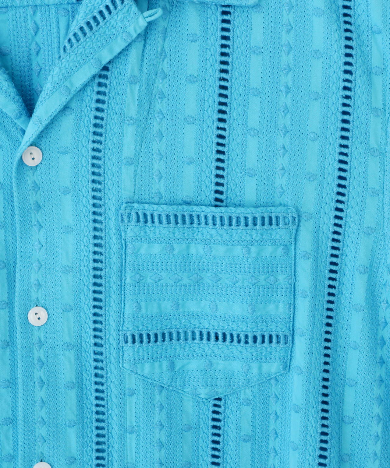 CR SHIRT EMBROIDERY/コットン レーヨン 刺繍シャツ