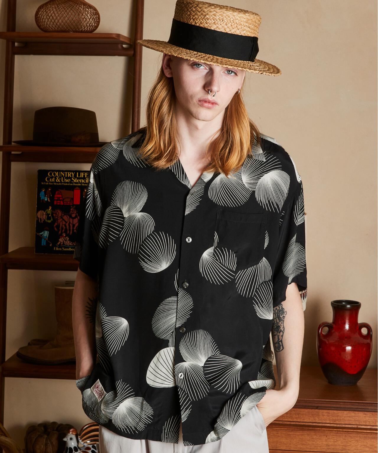 ×PJ/×パイナップルジュース/RAYON SHIRT SHELL/レーヨンシャツ シェル