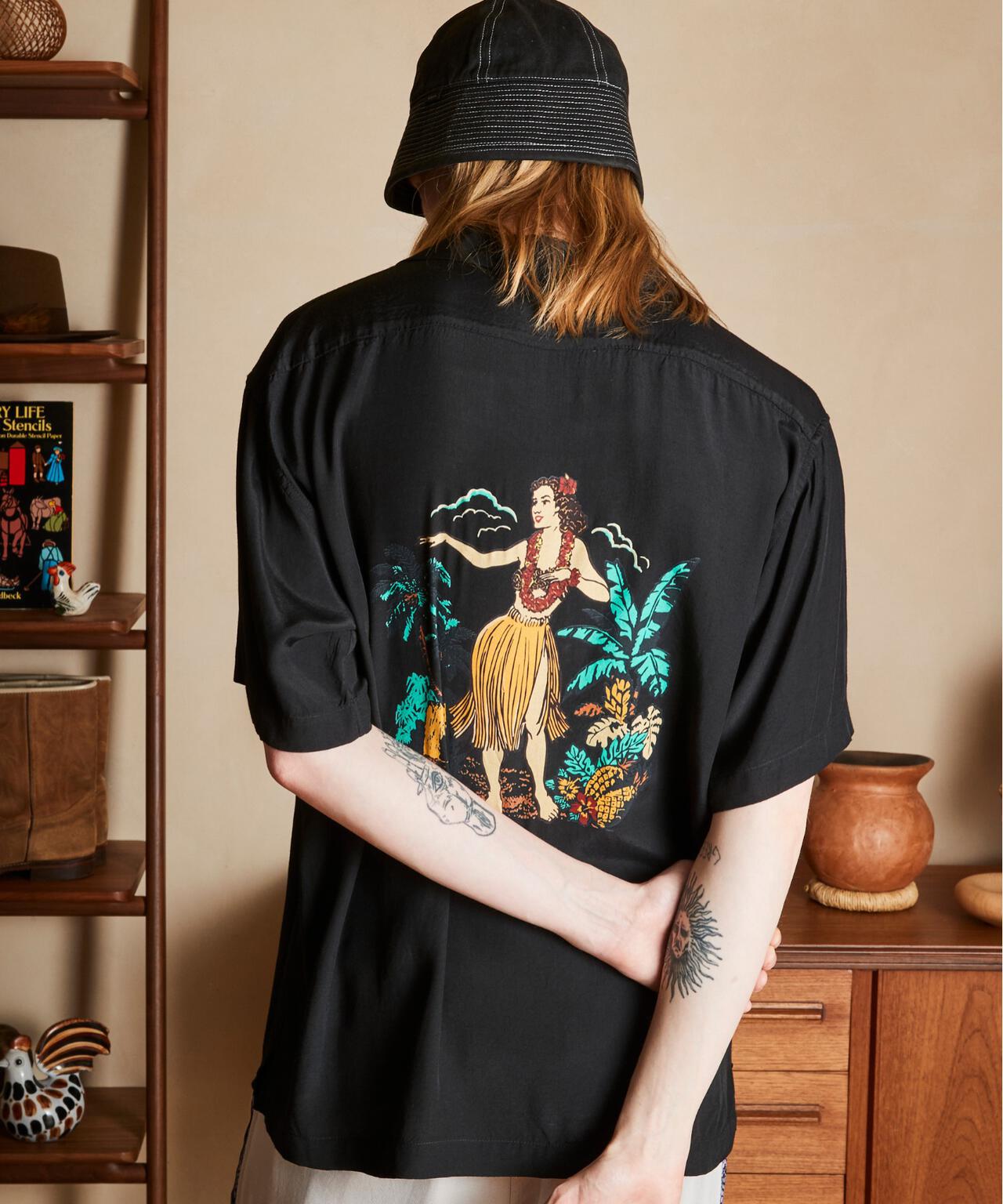 ×PJ/×パイナップルジュース/RAYON SHIRT BEACH/レーヨンシャツ ビーチ