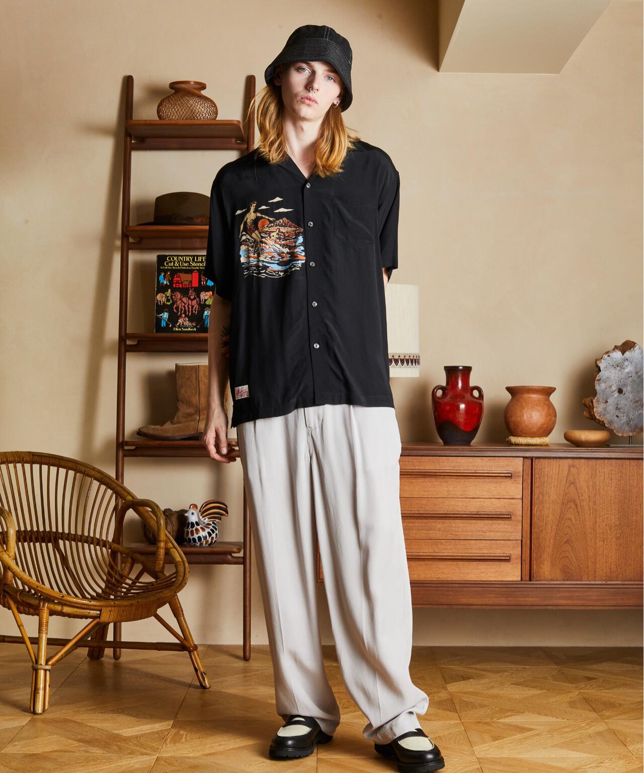 ×PJ/×パイナップルジュース/RAYON SHIRT BEACH/レーヨンシャツ ビーチ