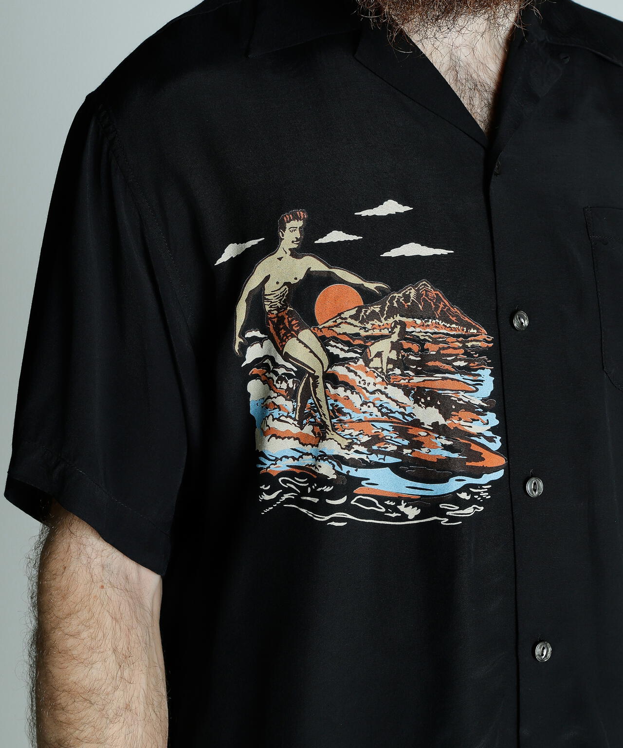 ×PJ/×パイナップルジュース/RAYON SHIRT BEACH/レーヨンシャツ ビーチ