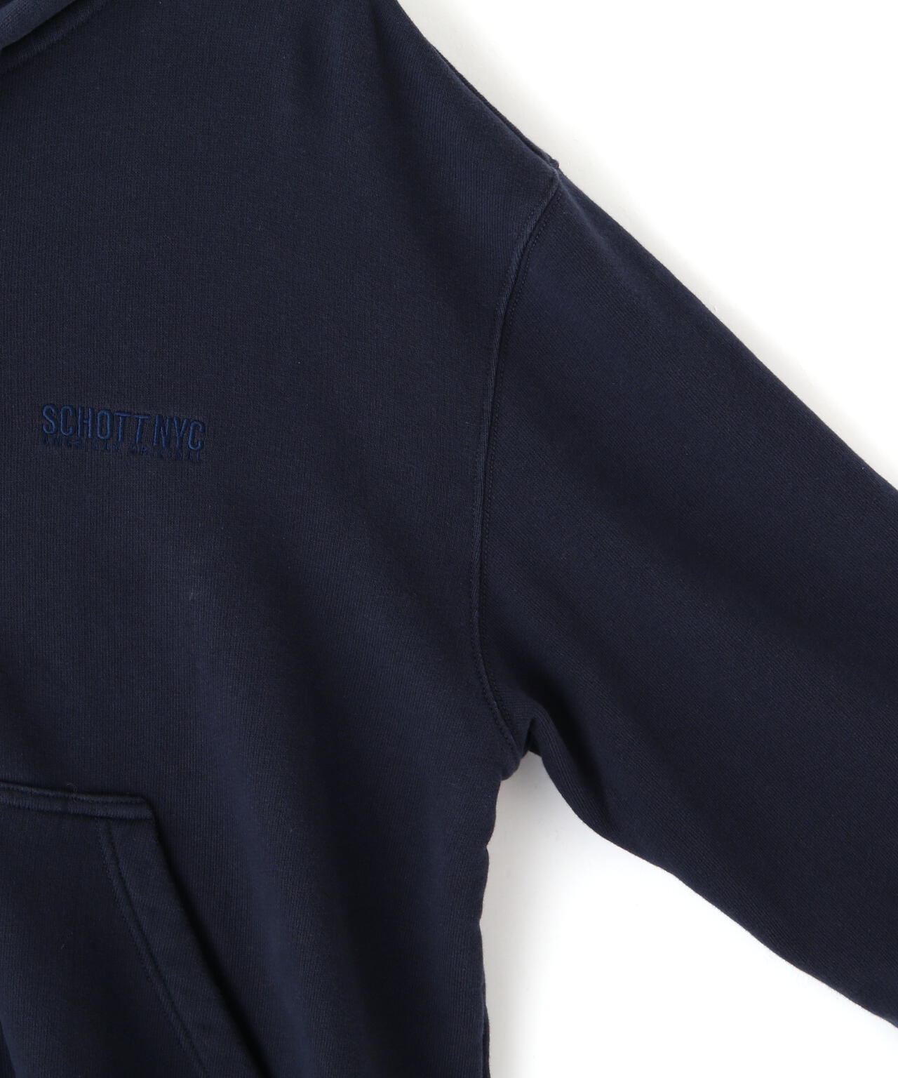 LEATHER ELBOW PATCH ZIP HOODED SWEAT/レザー エルボーパッチ ジップパーカー