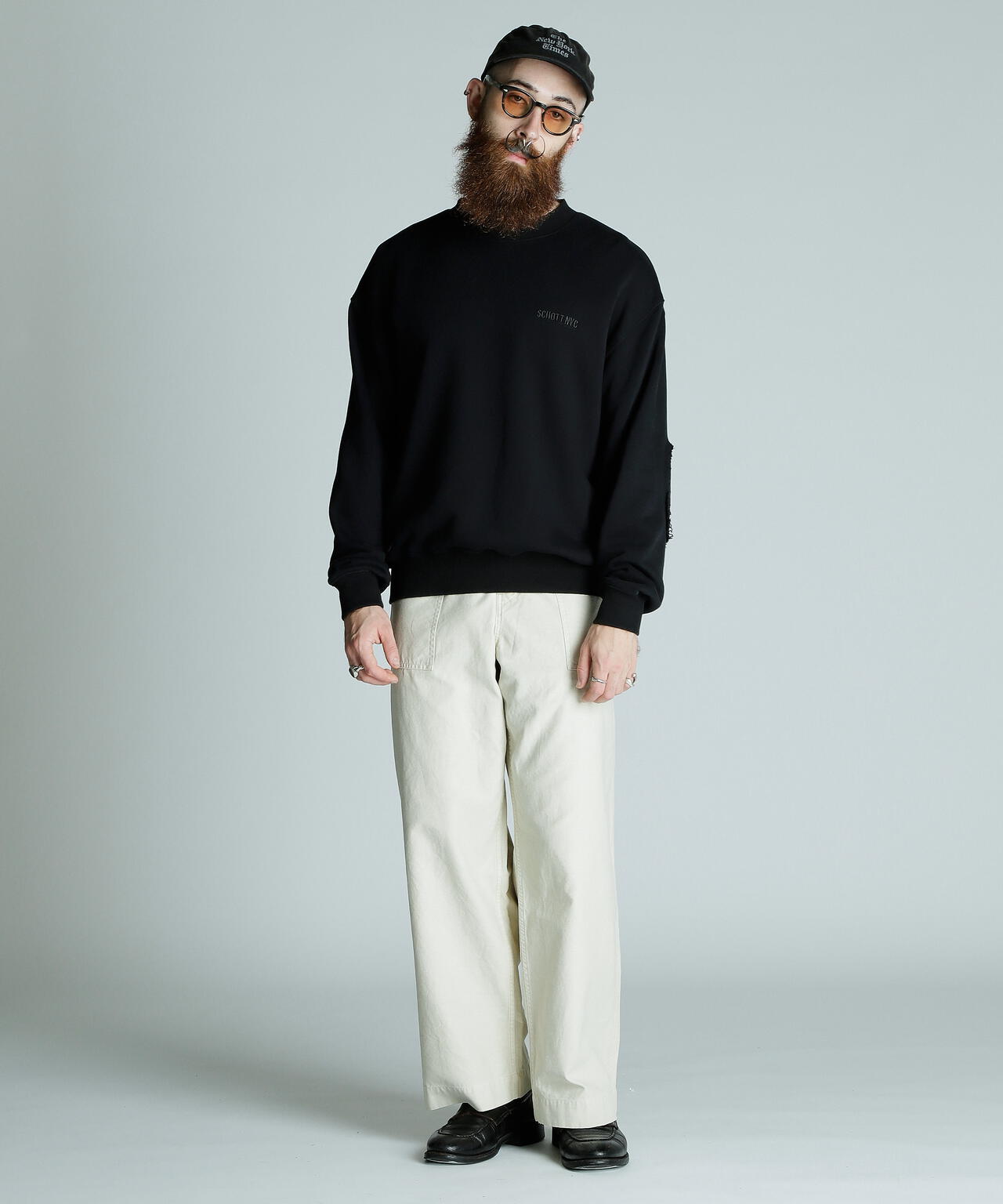 LEATHER ELBOW PATCH SWEAT/レザーエルボーパッチ スウェット