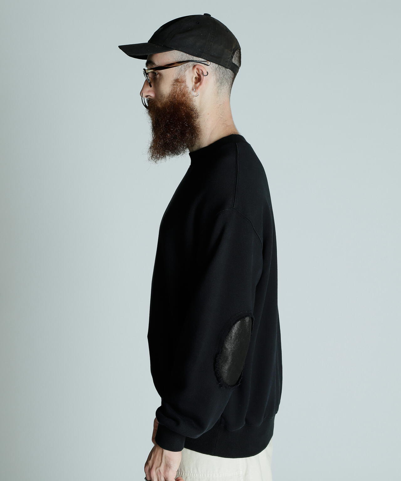 LEATHER ELBOW PATCH SWEAT/レザーエルボーパッチ スウェット