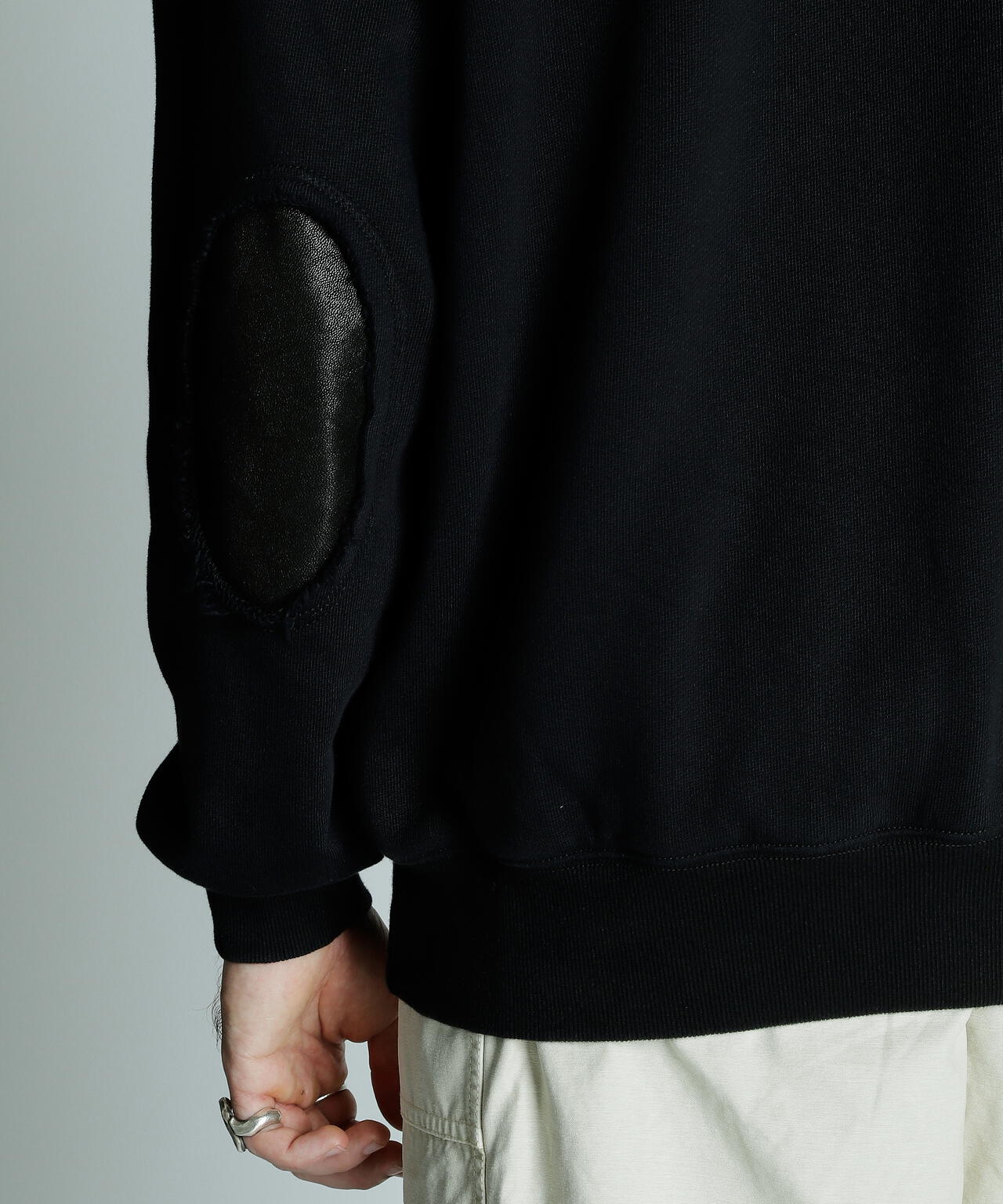 LEATHER ELBOW PATCH SWEAT/レザーエルボーパッチ スウェット