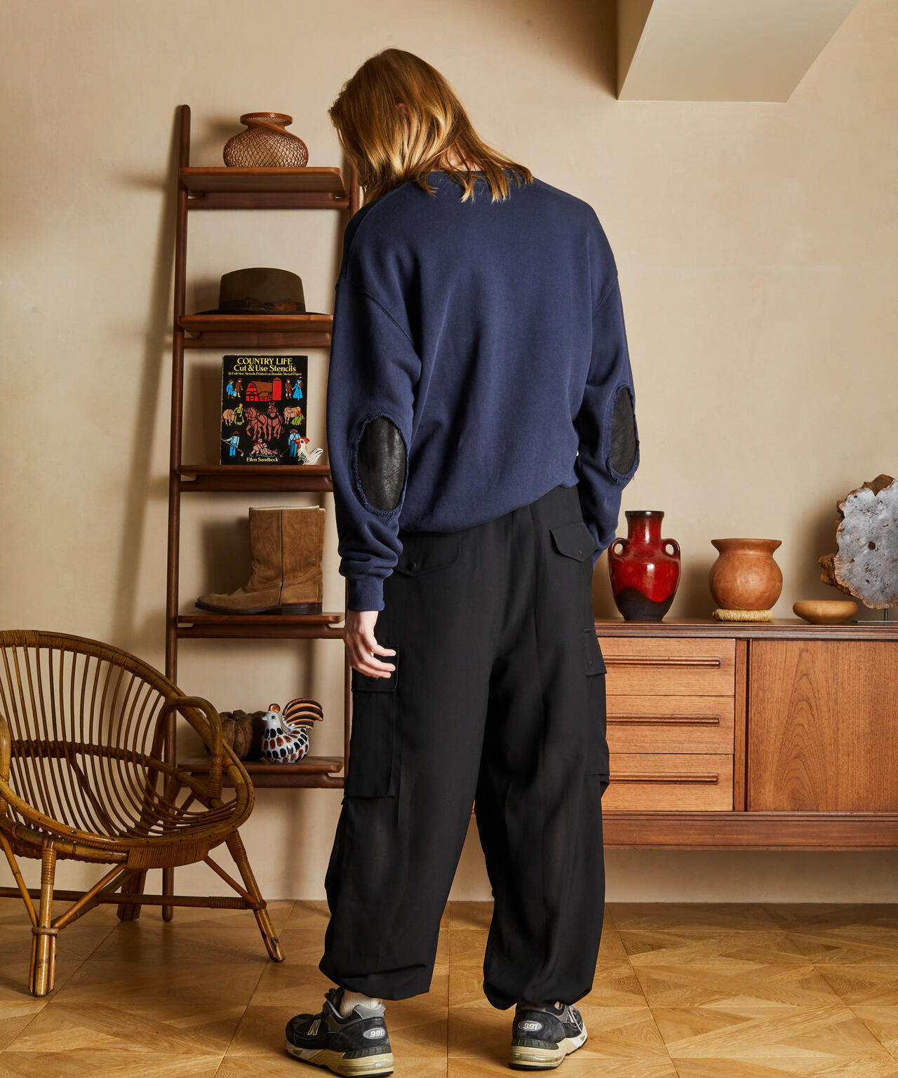 LEATHER ELBOW PATCH SWEAT/レザーエルボーパッチ スウェット