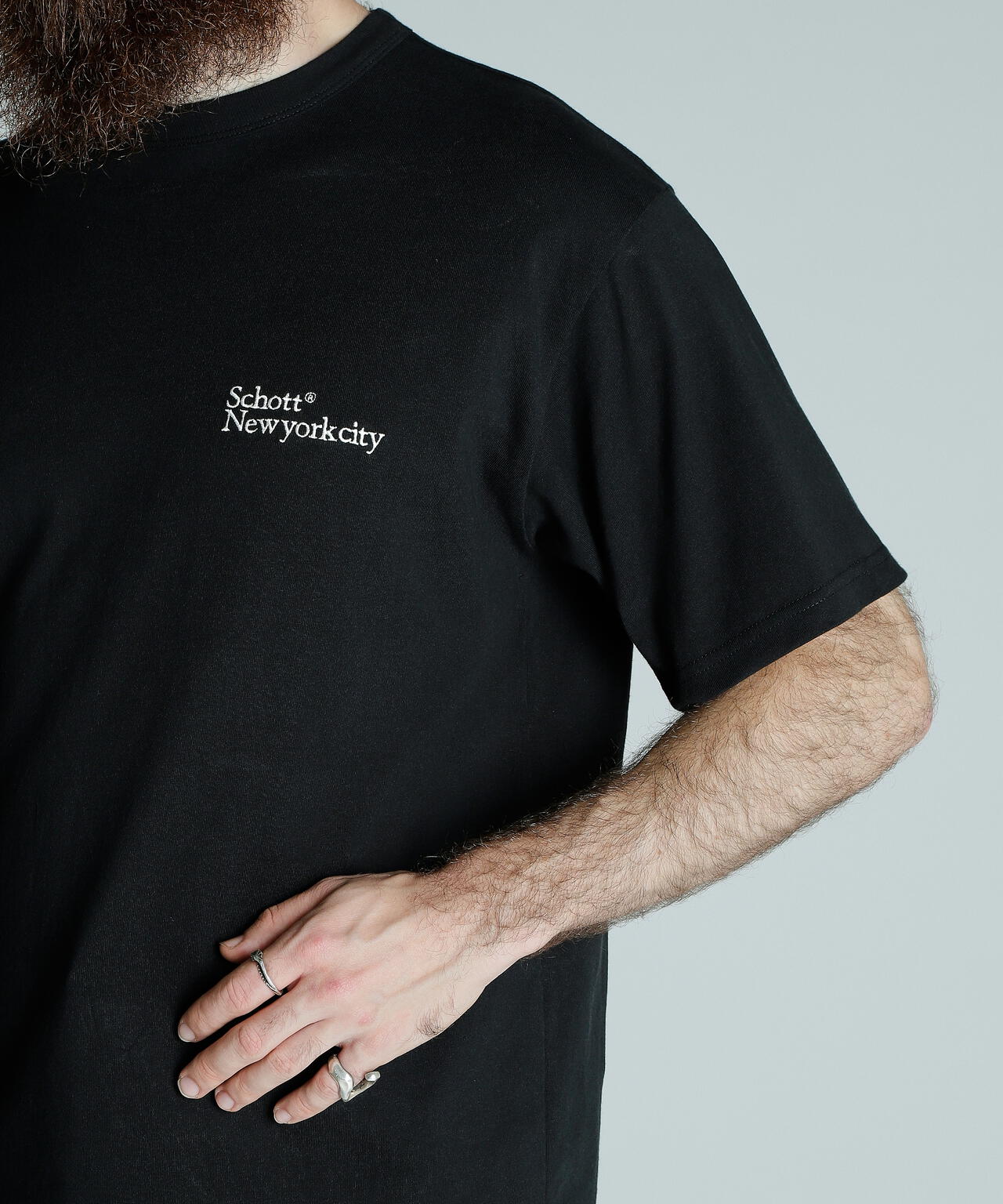 T-SHIRT EMB. Schott NYC/刺繍Tシャツ ショット ニューヨーク