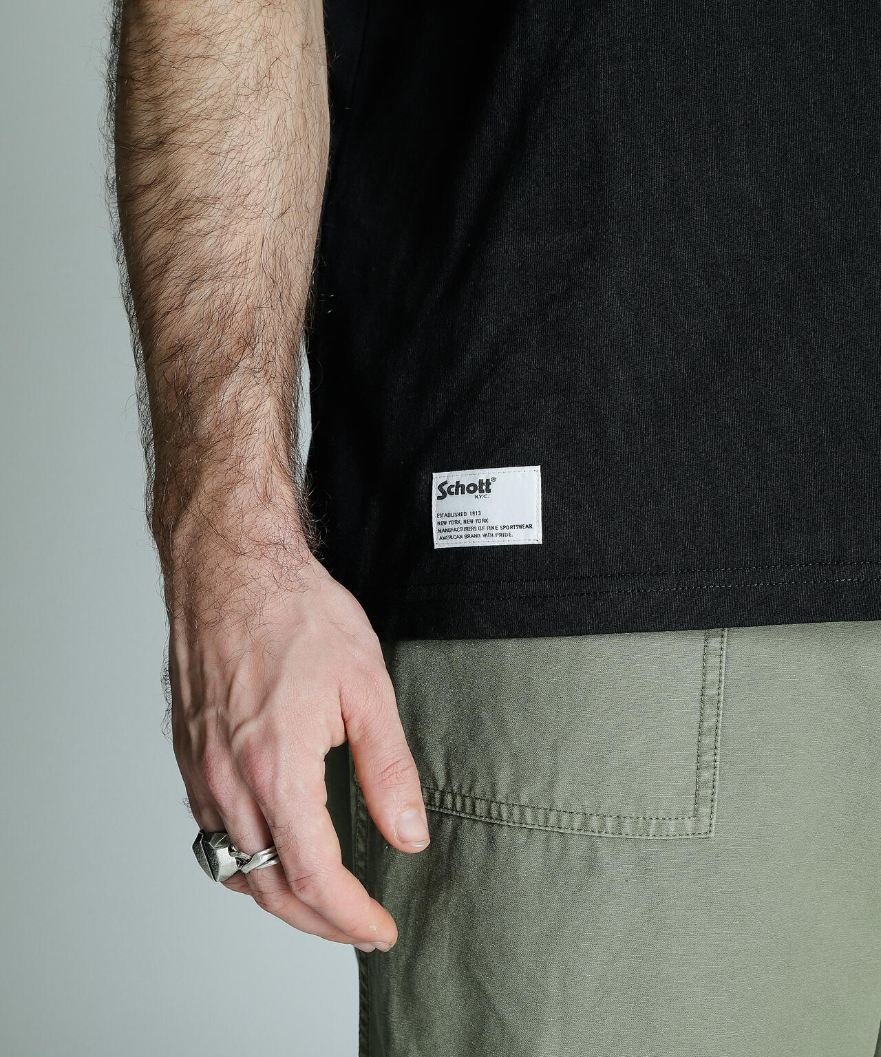 T-SHIRT EMB. Schott NYC/刺繍Tシャツ ショット ニューヨーク