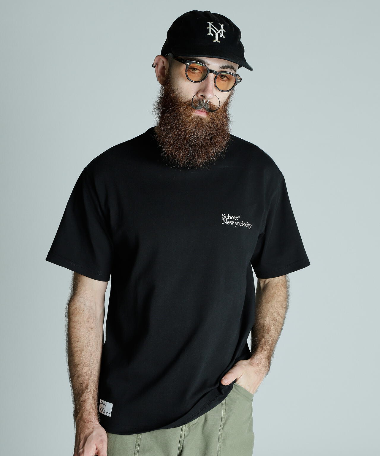 T-SHIRT EMB. Schott NYC/刺繍Tシャツ ショット ニューヨーク