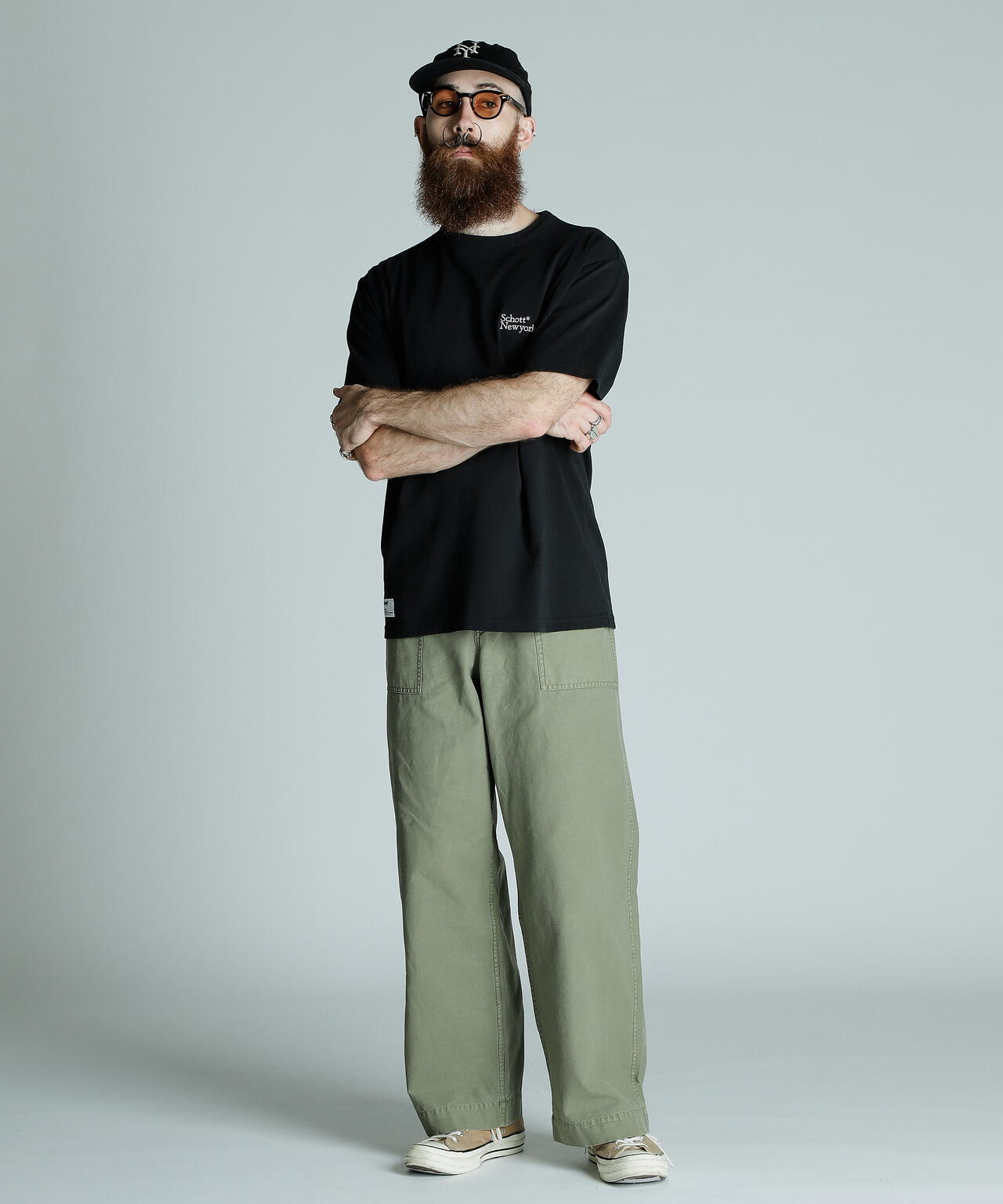 T-SHIRT EMB. Schott NYC/刺繍Tシャツ ショット ニューヨーク