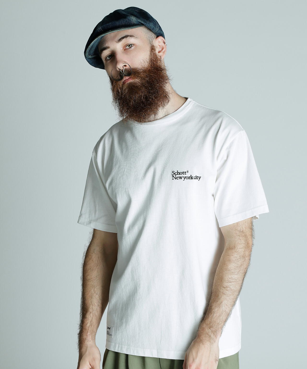 T-SHIRT EMB. Schott NYC/刺繍Tシャツ ショット ニューヨーク