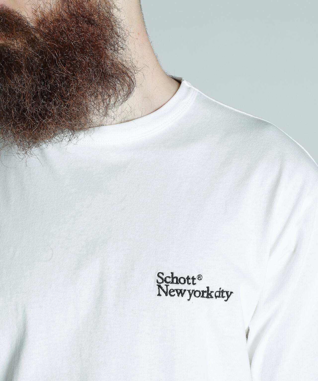 T-SHIRT EMB. Schott NYC/刺繍Tシャツ ショット ニューヨーク