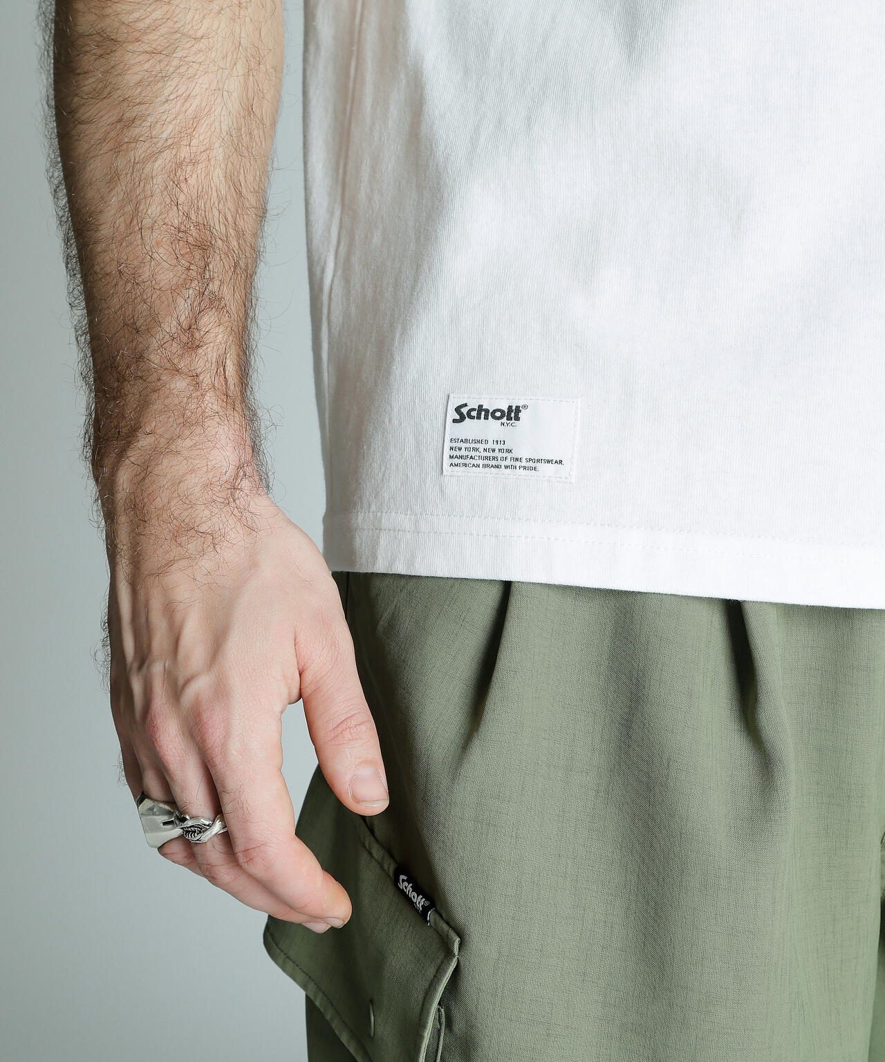 T-SHIRT EMB. Schott NYC/刺繍Tシャツ ショット ニューヨーク