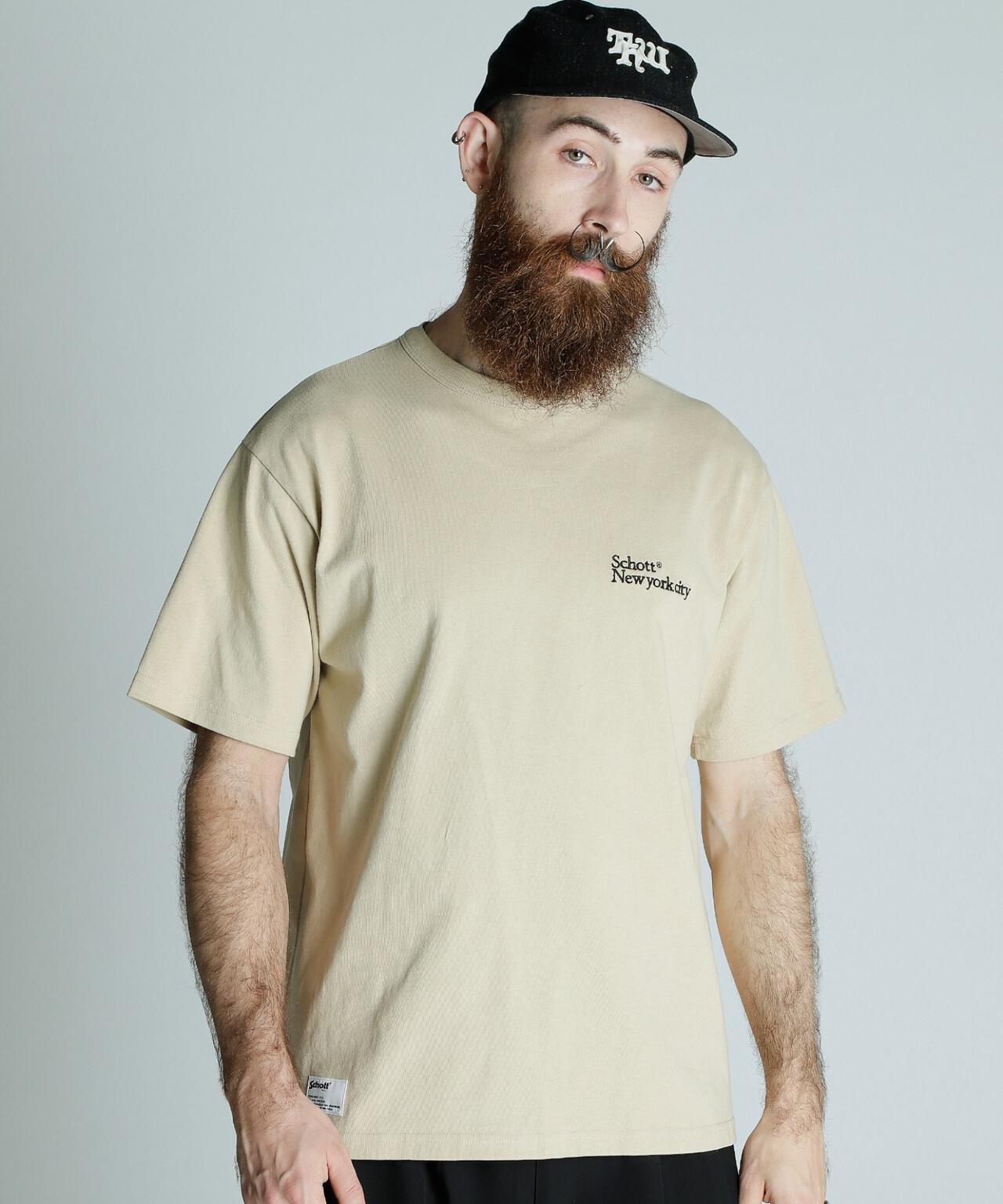 T-SHIRT EMB. Schott NYC/刺繍Tシャツ ショット ニューヨーク