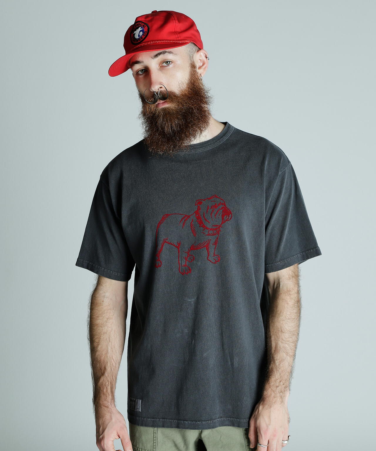PIGMENT T-SHIRT FLOCKY BULLDOG/ピグメント Tシャツ フロッキーブルドッグ