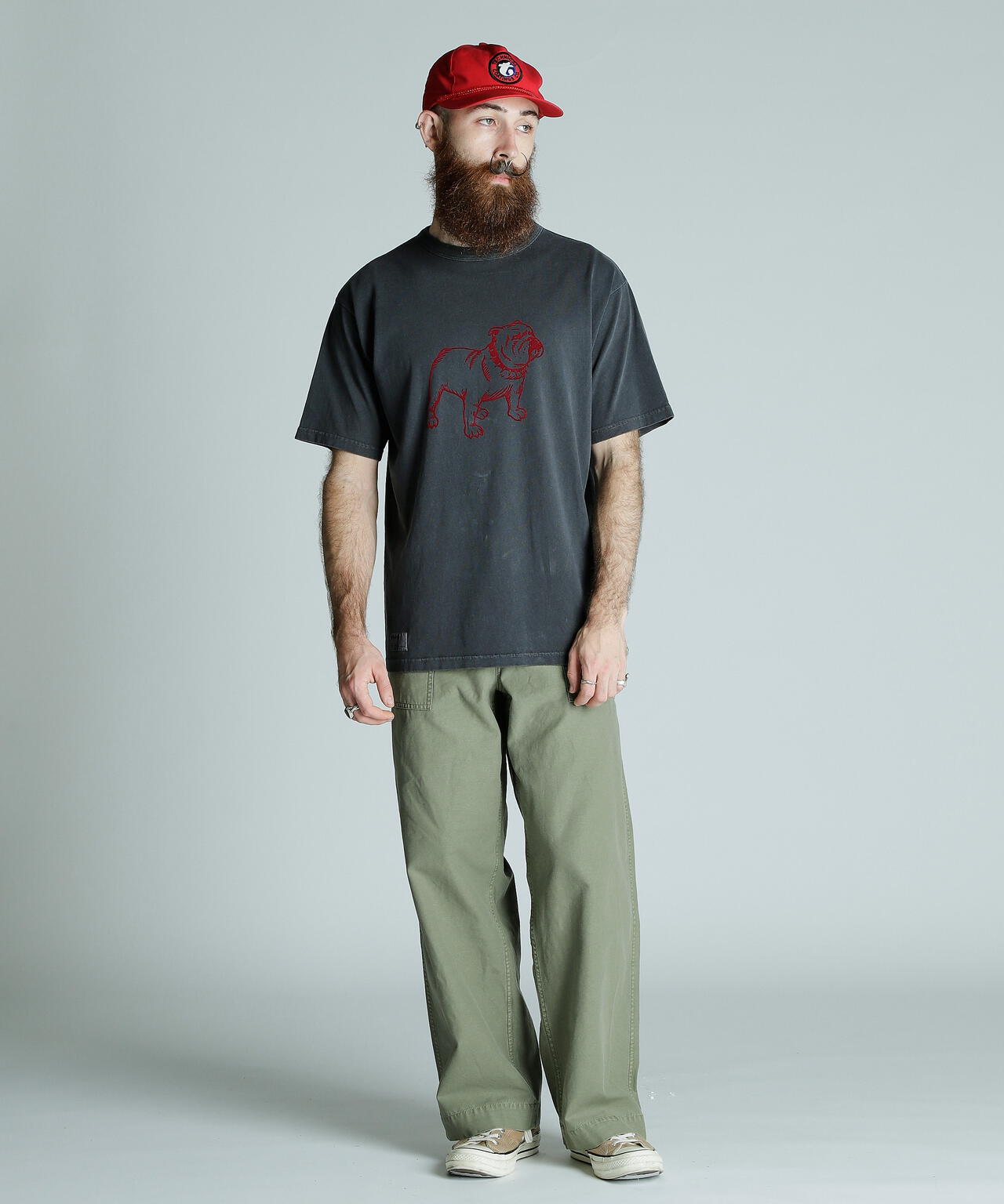 PIGMENT T-SHIRT FLOCKY BULLDOG/ピグメント Tシャツ フロッキーブルドッグ