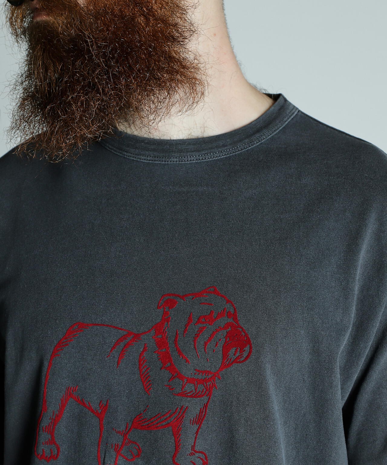 PIGMENT T-SHIRT FLOCKY BULLDOG/ピグメント Tシャツ フロッキーブルドッグ