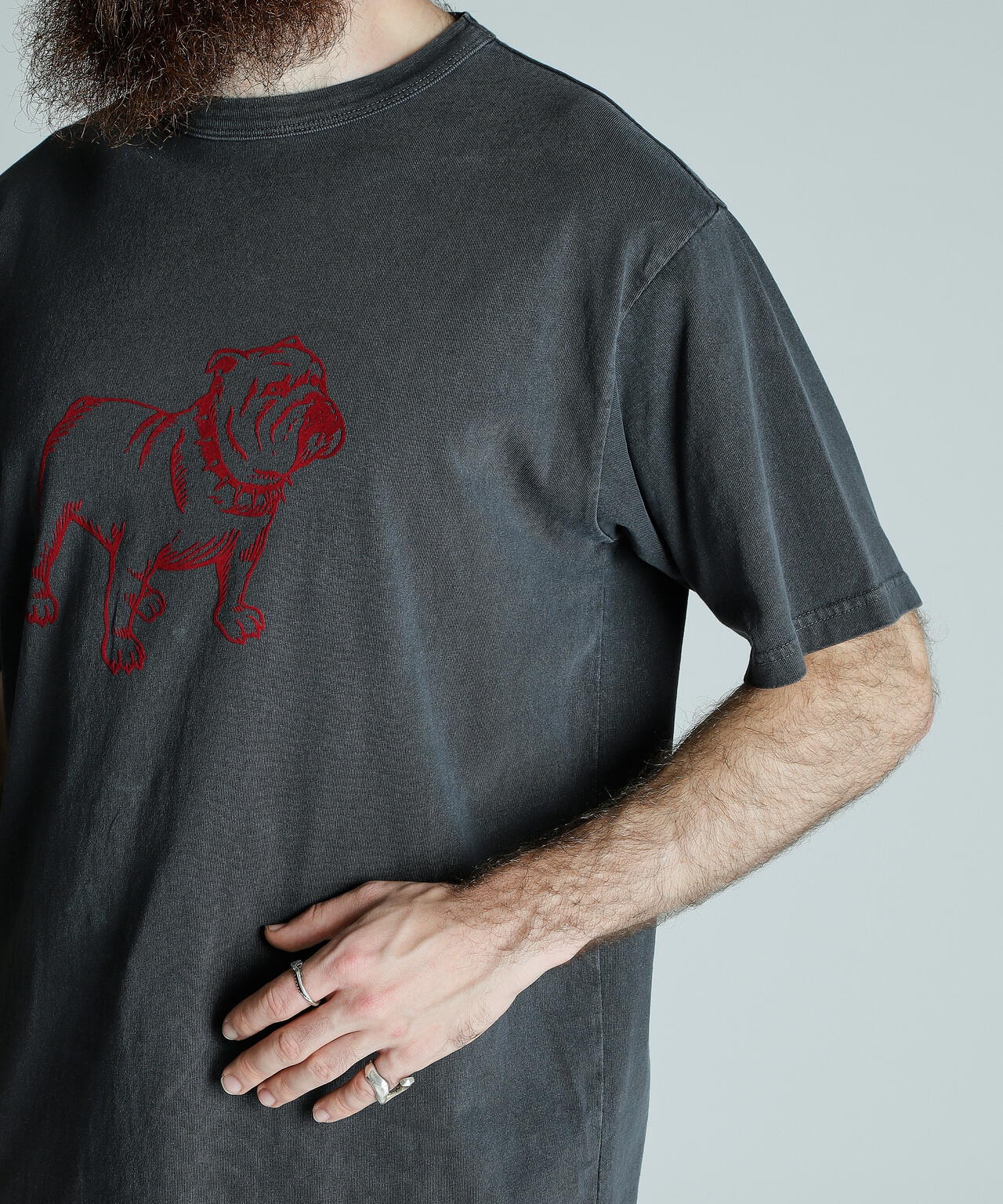 PIGMENT T-SHIRT FLOCKY BULLDOG/ピグメント Tシャツ フロッキーブルドッグ