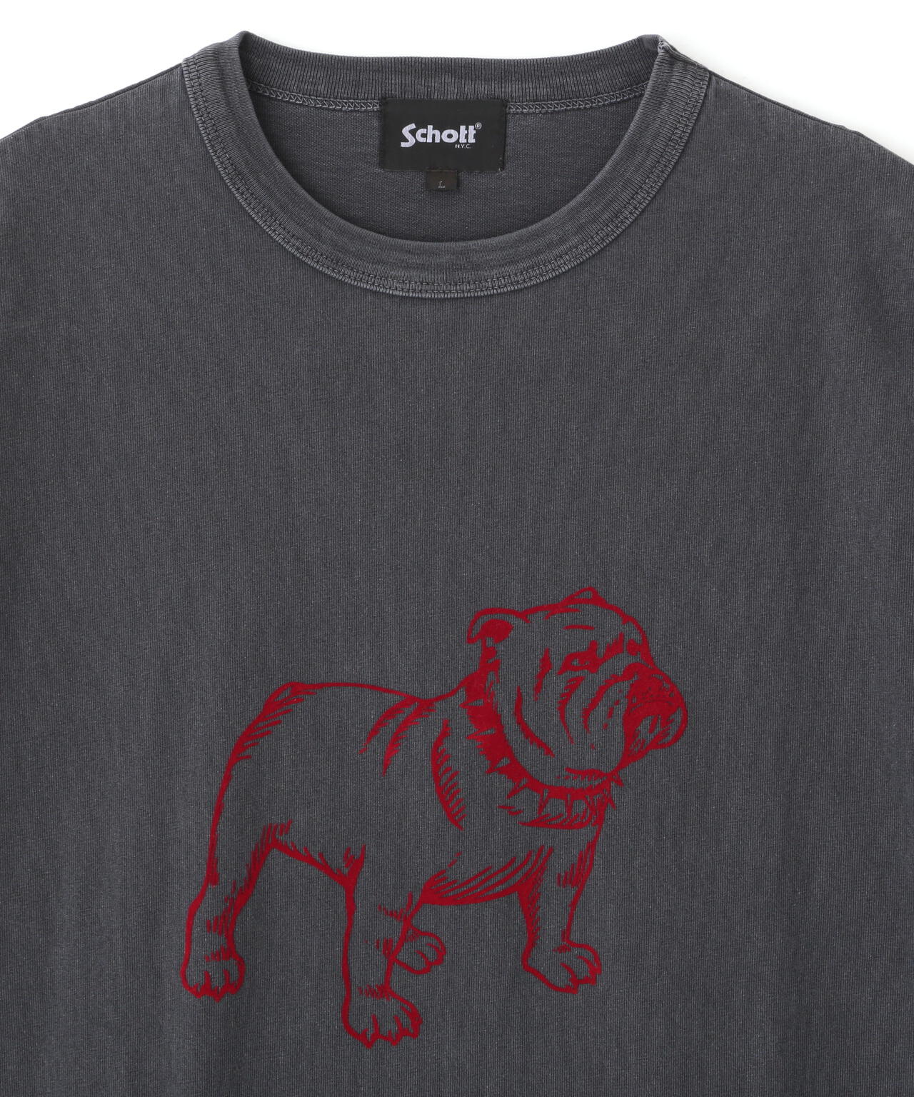 PIGMENT T-SHIRT FLOCKY BULLDOG/ピグメント Tシャツ フロッキーブルドッグ