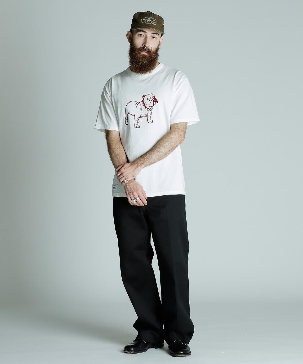 PIGMENT T-SHIRT FLOCKY BULLDOG/ピグメント Tシャツ フロッキーブルドッグ