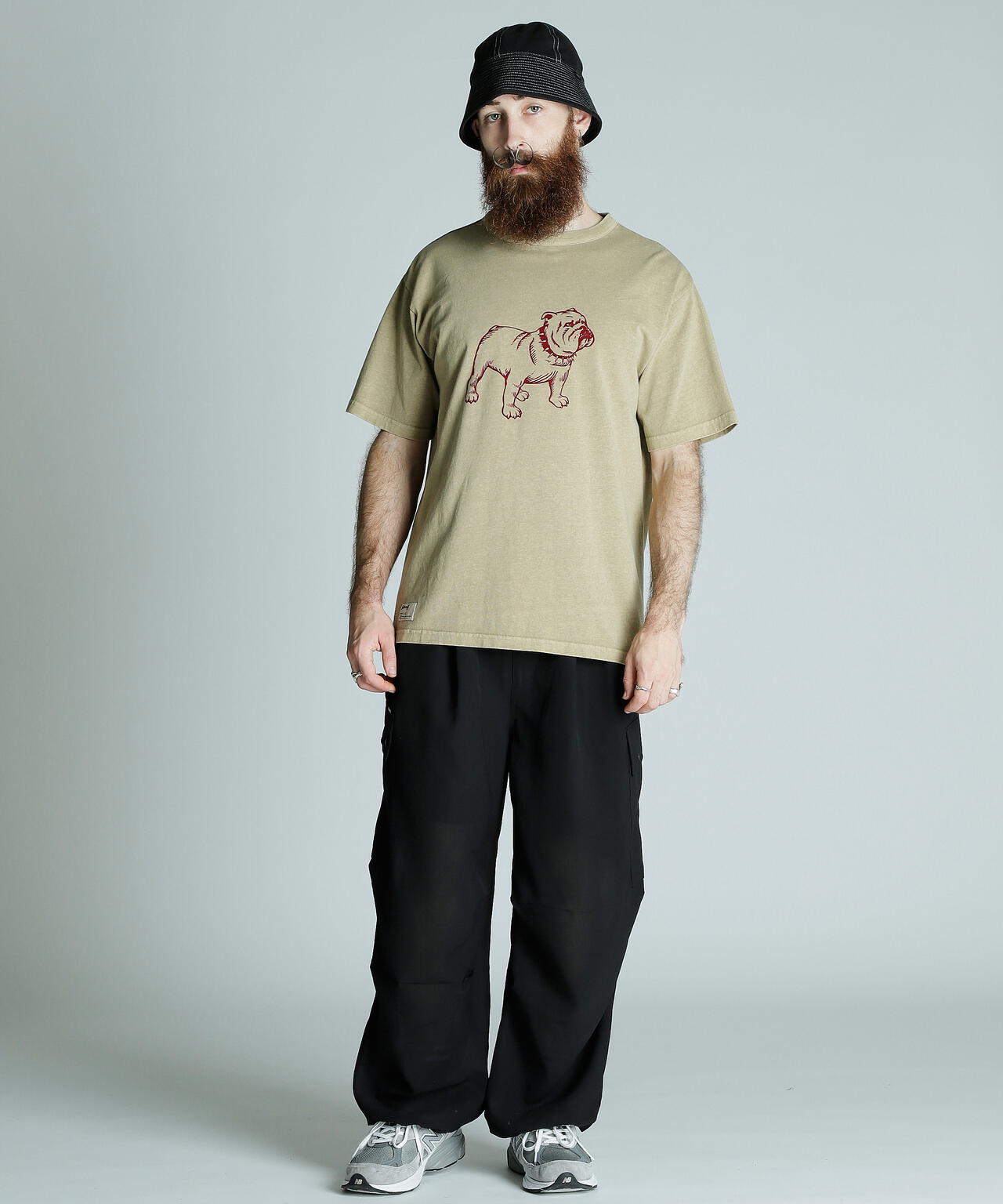 PIGMENT T-SHIRT FLOCKY BULLDOG/ピグメント Tシャツ フロッキーブルドッグ