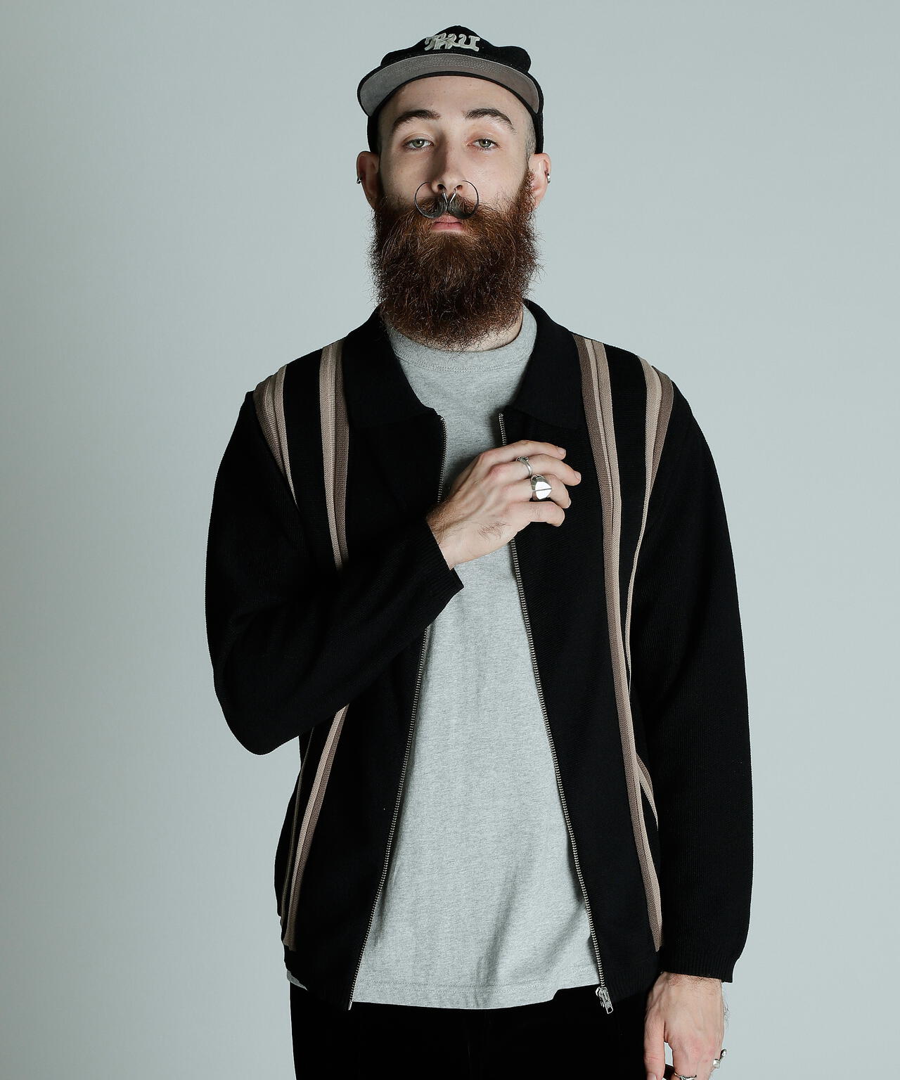 LS ZIP KNIT CARDIGAN/LS ジップ ニットカーディガン
