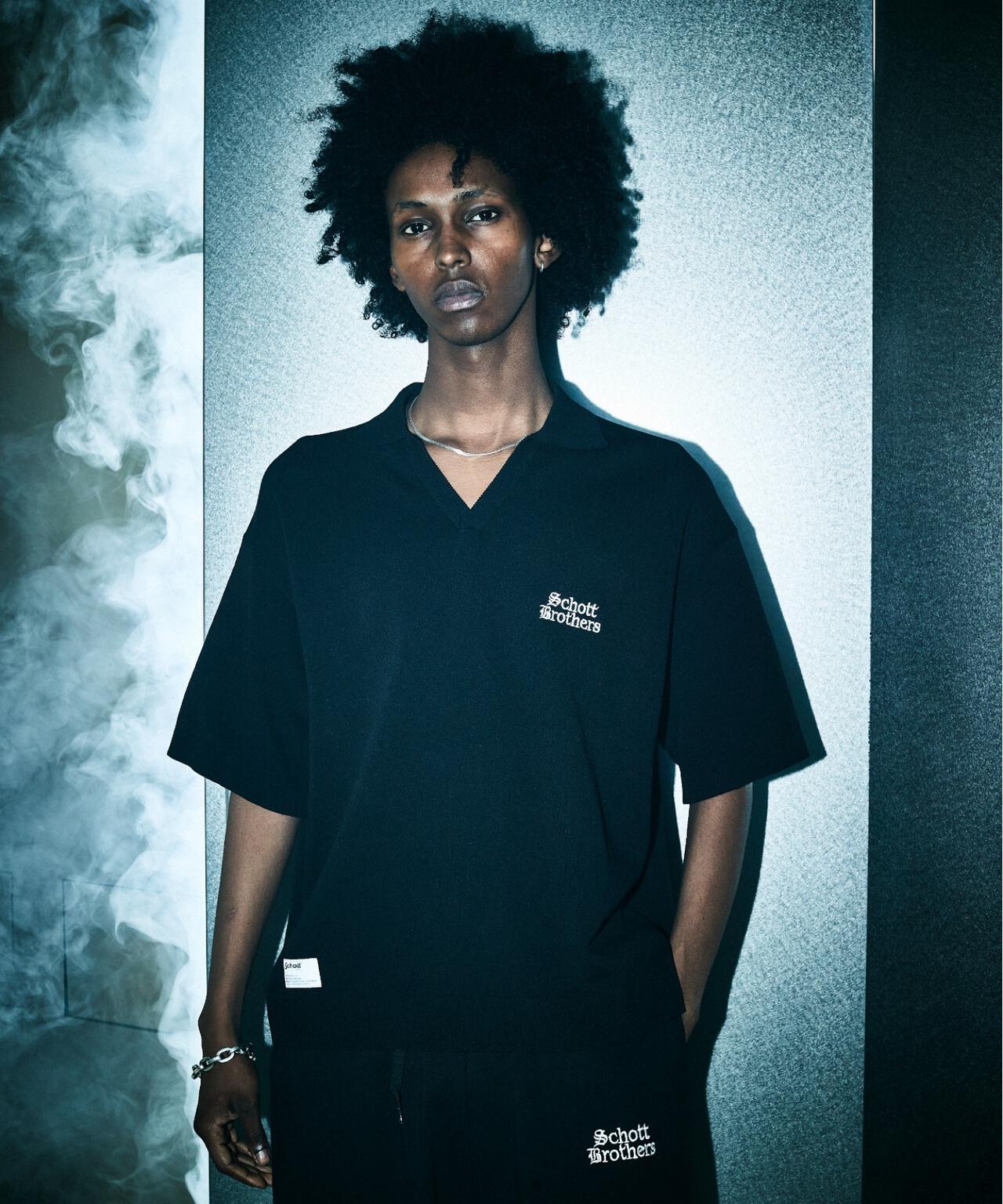 B.S S/S SKIPPER KNIT/スキッパーニット