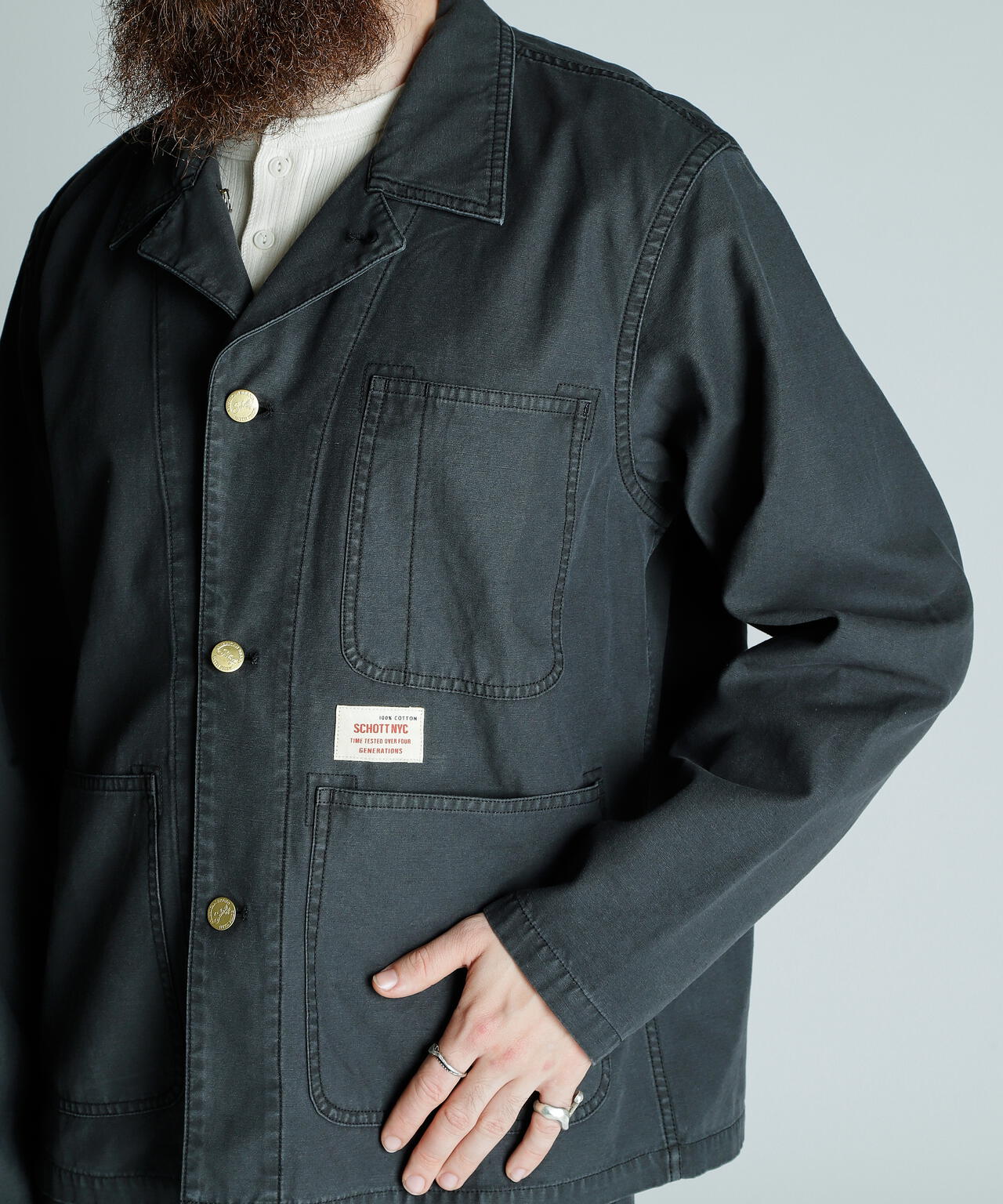 BACK SATIN COVERALL/バックサテン カバーオール