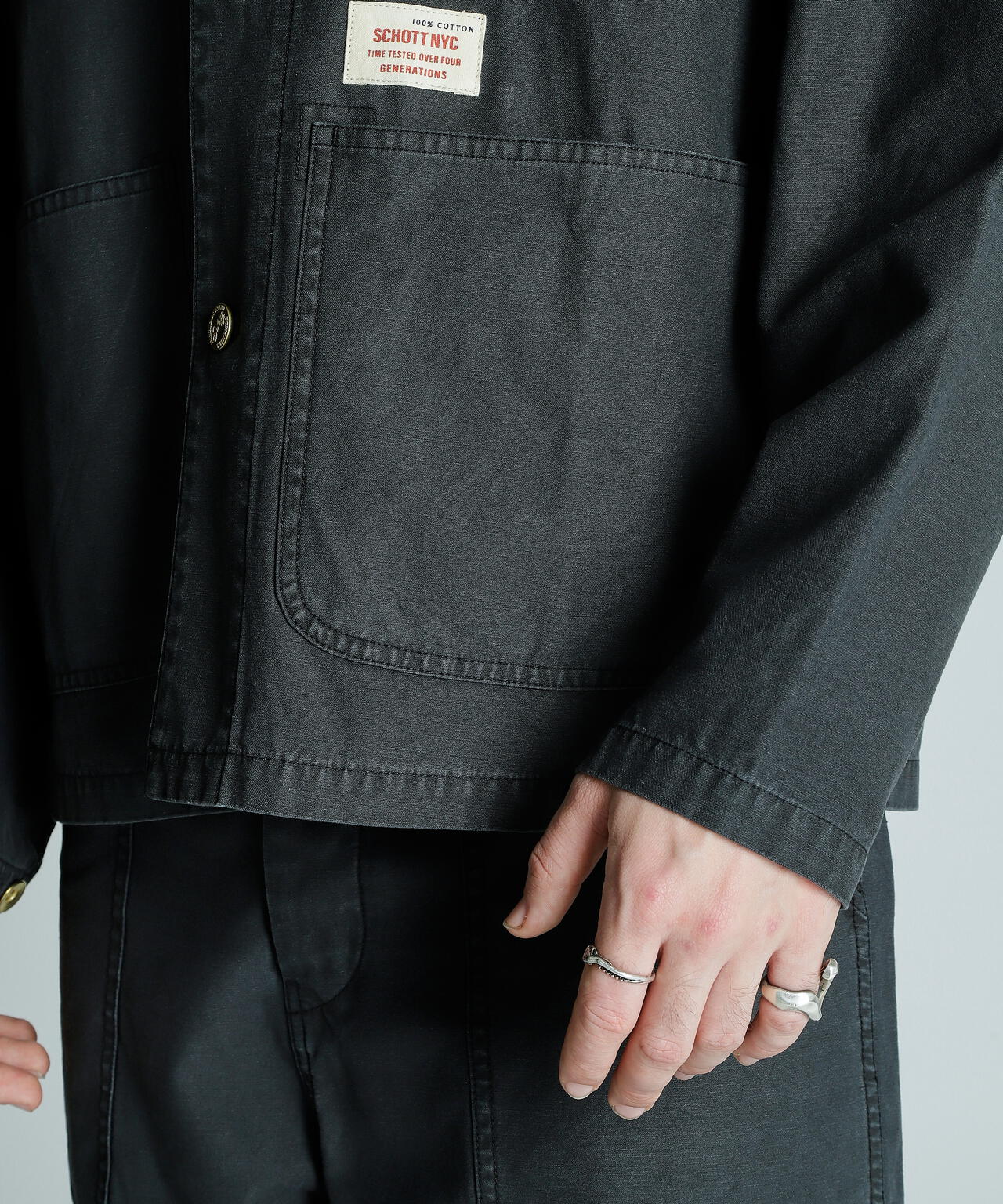 BACK SATIN COVERALL/バックサテン カバーオール