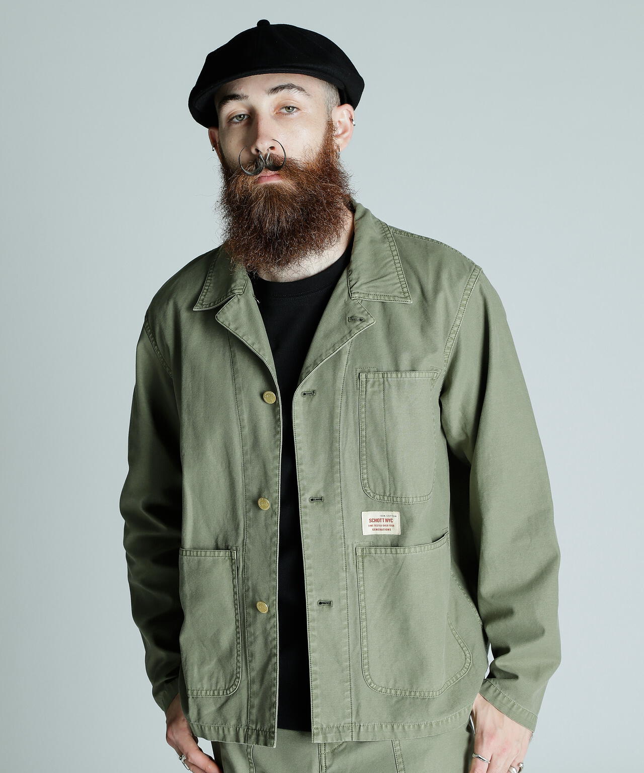 BACK SATIN COVERALL/バックサテン カバーオール