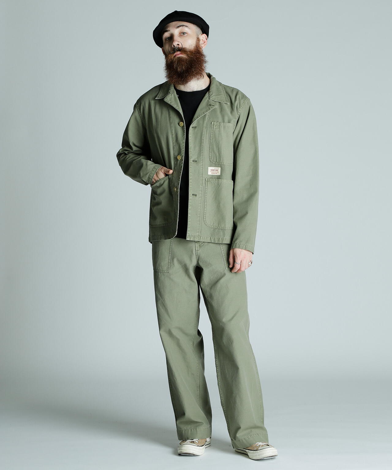 BACK SATIN COVERALL/バックサテン カバーオール