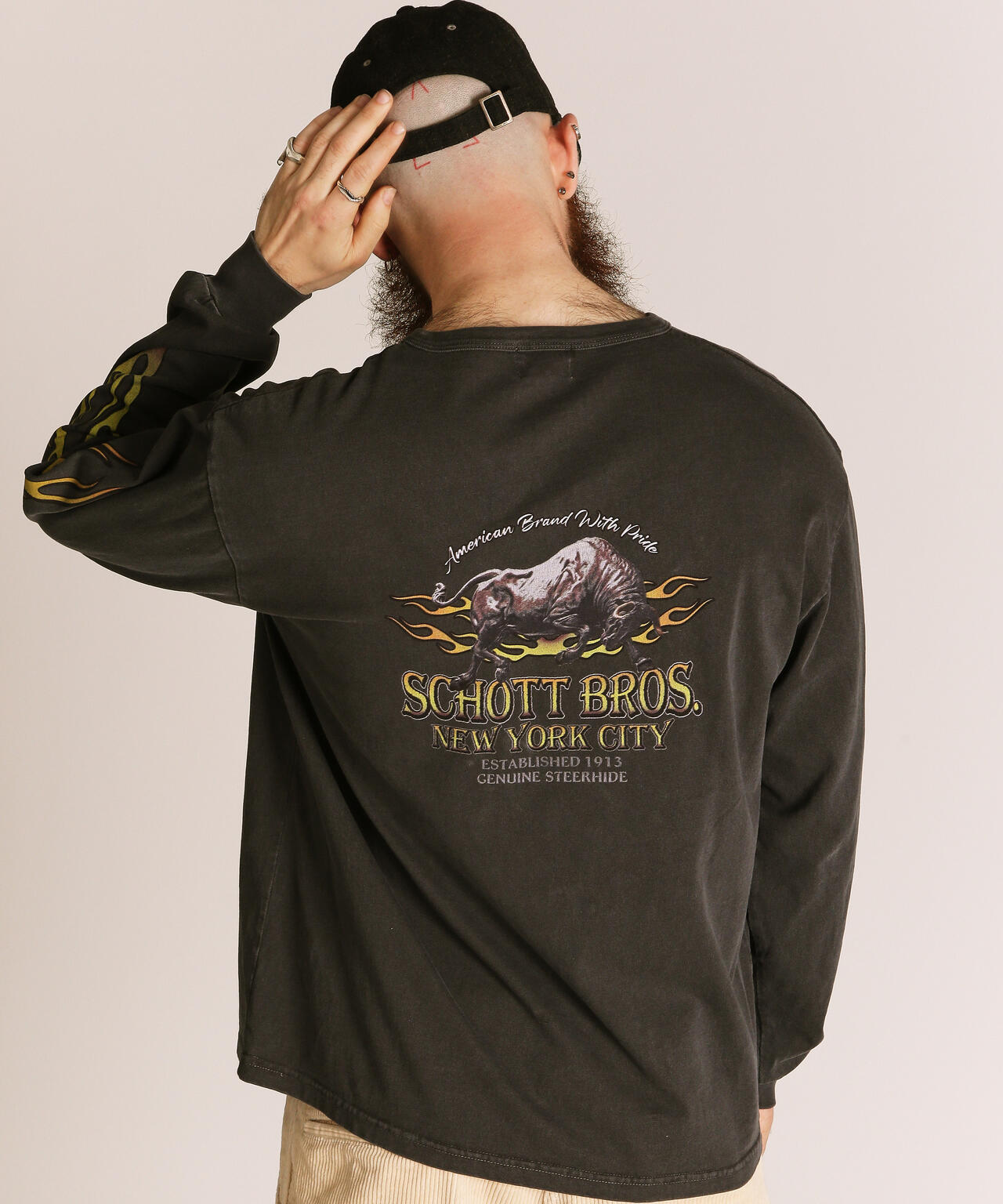 FIRE PTTERN HENLEY LS T-SHIRT/ファイアーパターン ヘンリー LS Tシャツ