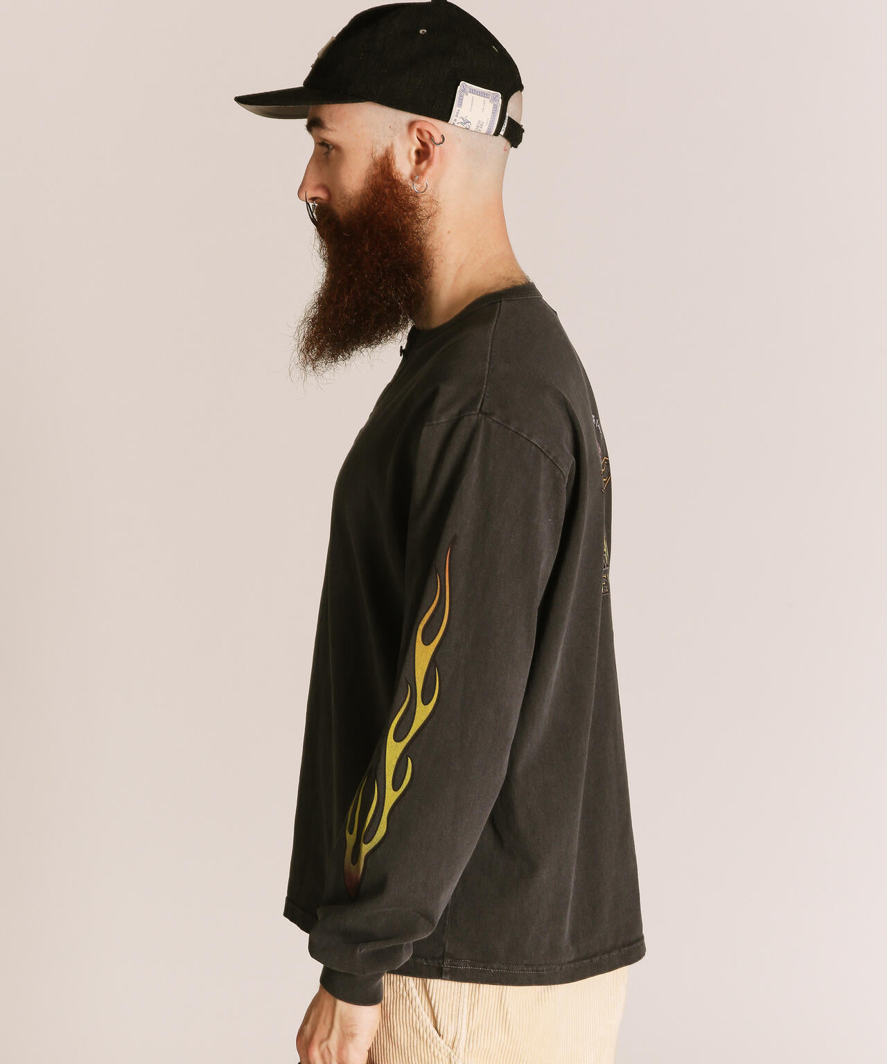 FIRE PTTERN HENLEY LS T-SHIRT/ファイアーパターン ヘンリー LS Tシャツ