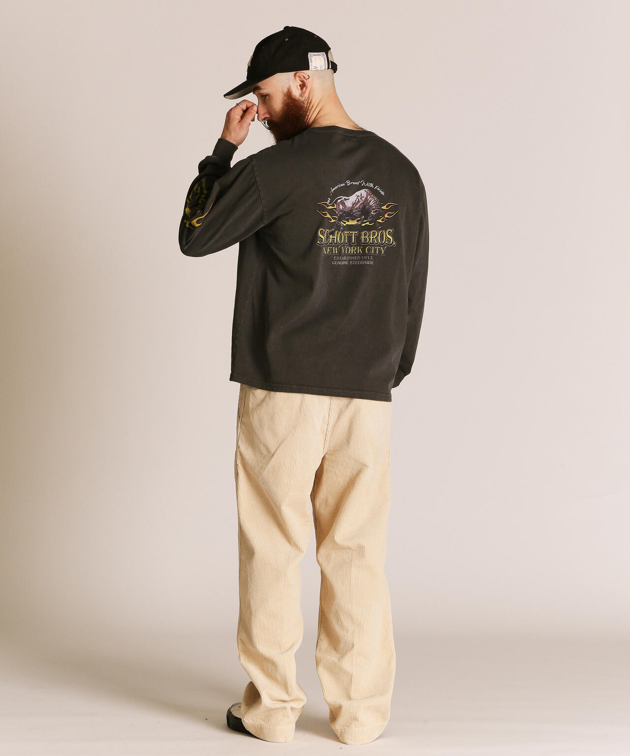 FIRE PTTERN HENLEY LS T-SHIRT/ファイアーパターン ヘンリー LS Tシャツ