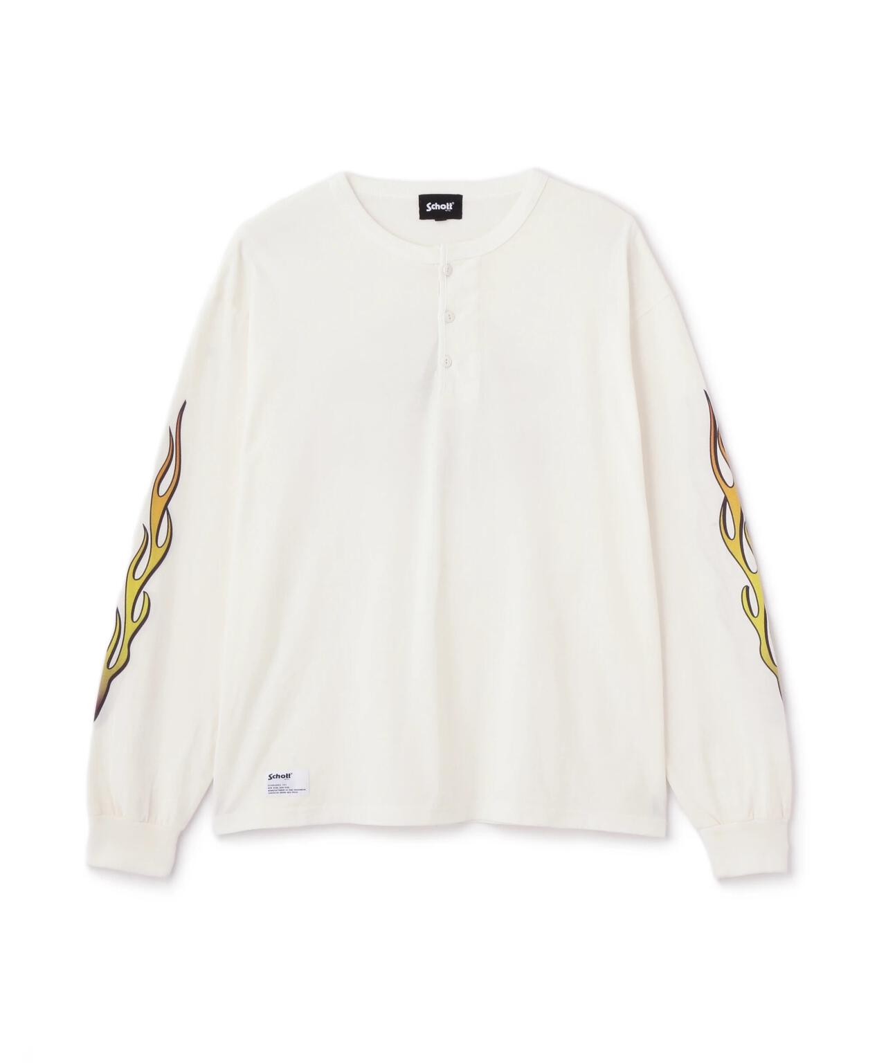 FIRE PTTERN HENLEY LS T-SHIRT/ファイアーパターン ヘンリー LS Tシャツ