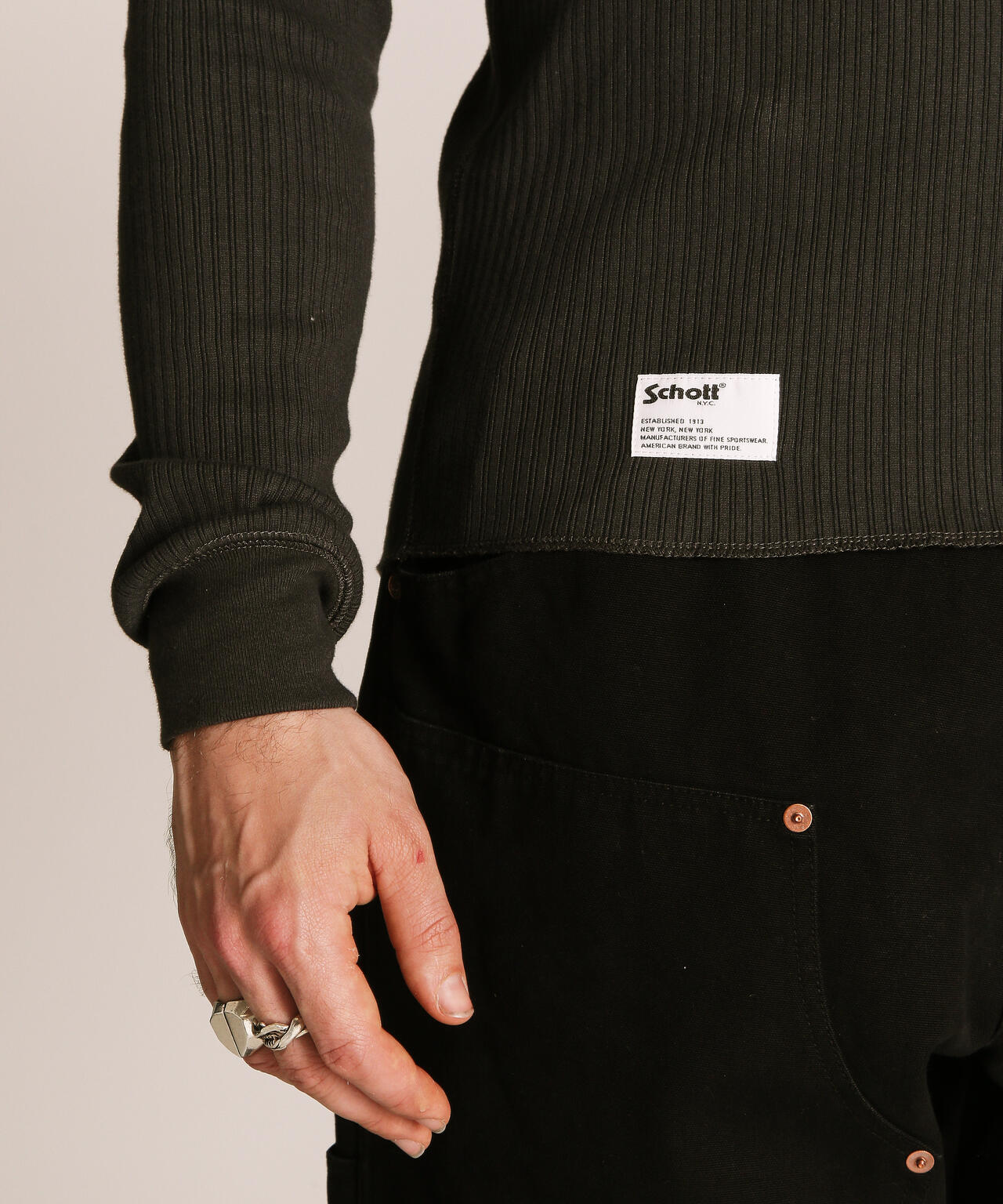 ARMY RIB HENLEY LS T-SHIRT/アーミリブヘンリーLS Tシャツ