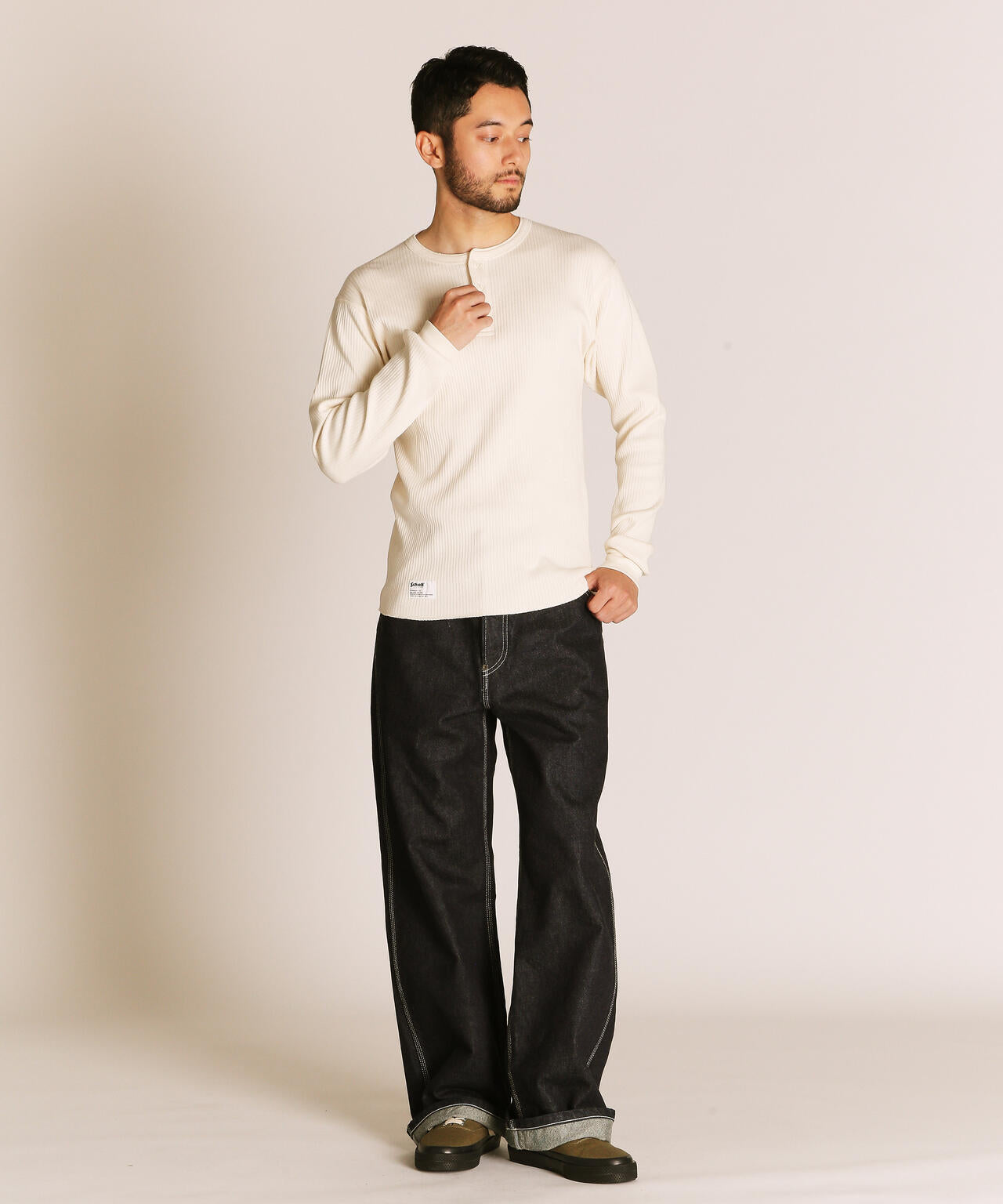 ARMY RIB HENLEY LS T-SHIRT/アーミリブヘンリーLS Tシャツ