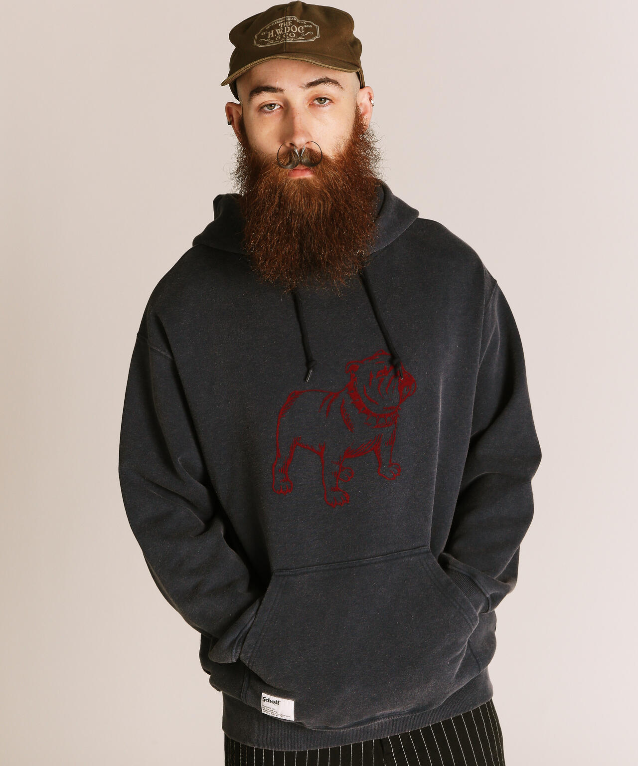 FLOCKY BULLDOG HOODED SWEAT/フロッキーブル パーカー