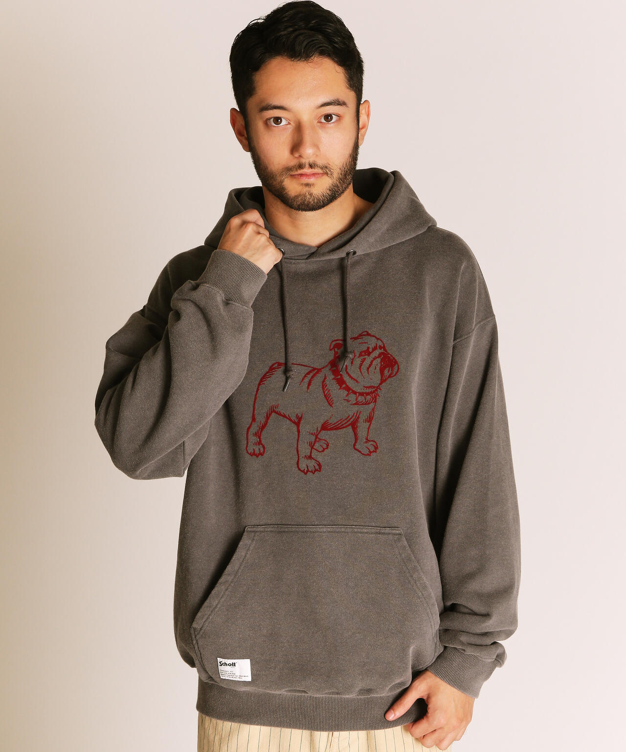 FLOCKY BULLDOG HOODED SWEAT/フロッキーブル パーカー