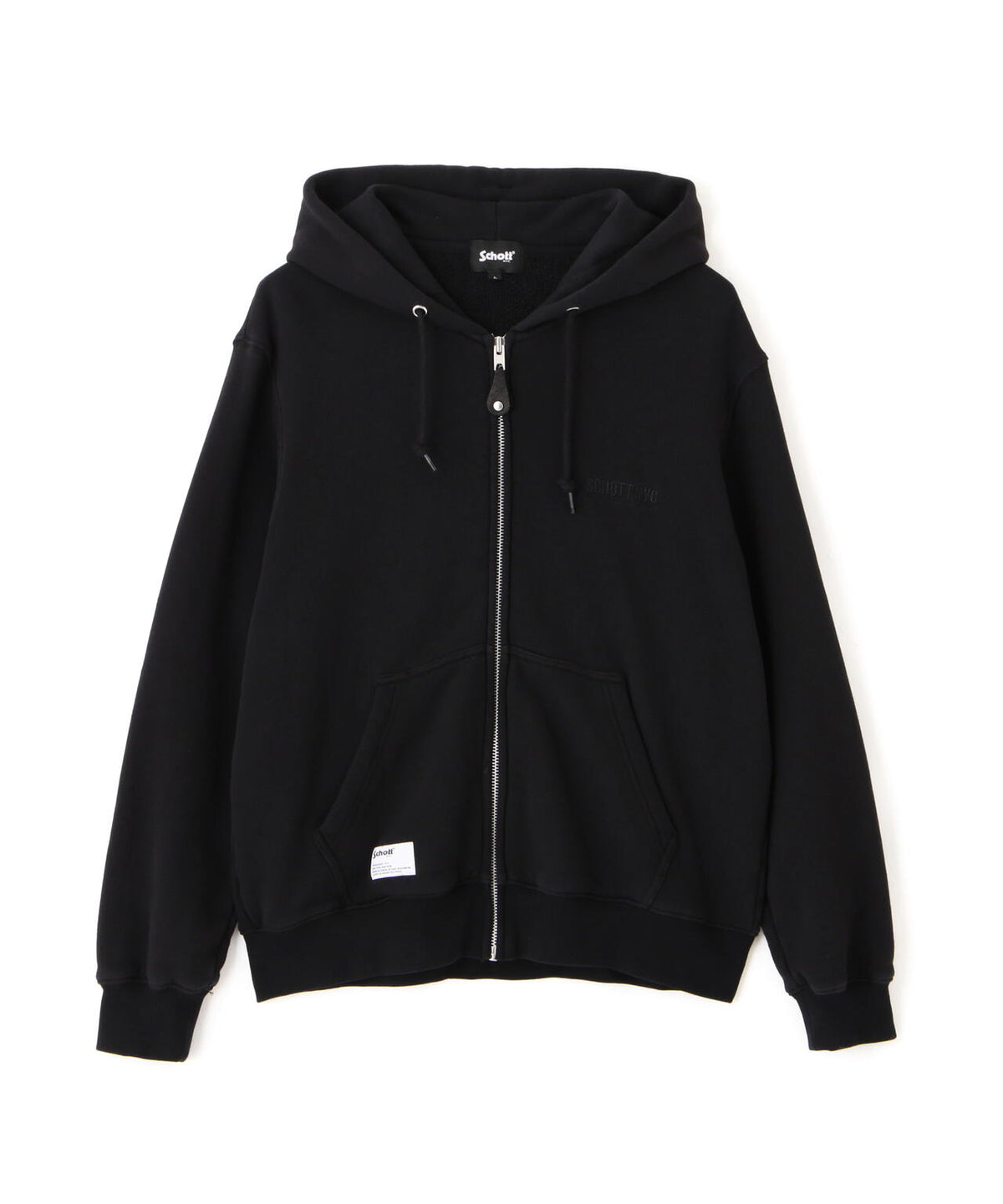LEATHER ELBOW PATCH ZIP HOODED SWEAT/レザー エルボーパッチ ジップパーカー