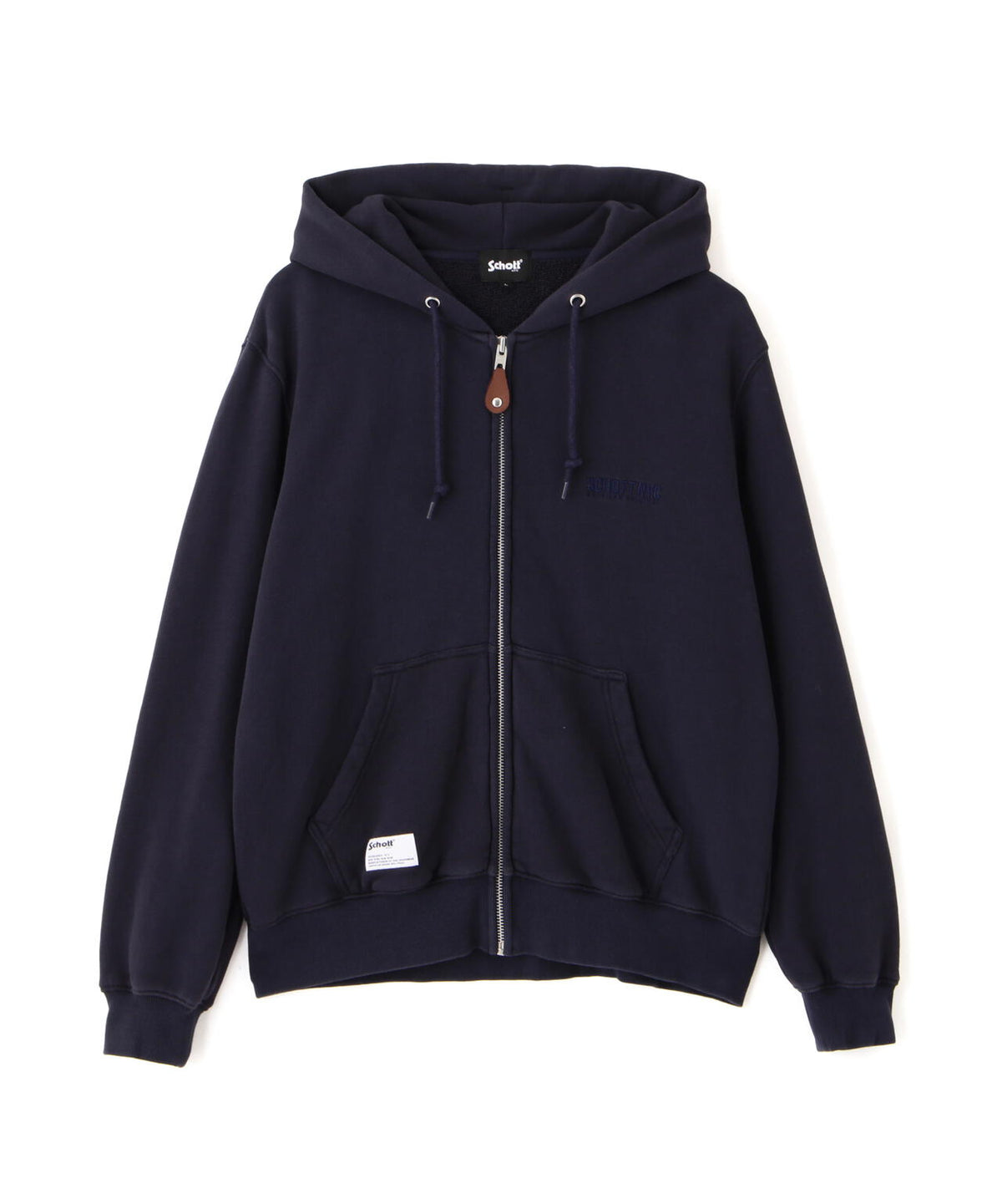 LEATHER ELBOW PATCH ZIP HOODED SWEAT/レザー エルボーパッチ ジップパーカー